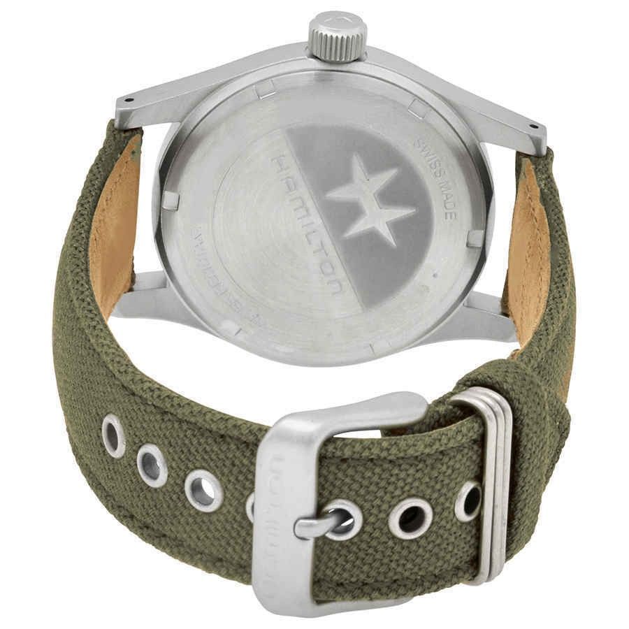 Hamilton Khaki Field Mechanical Canvas Strap Green Dial H69439363 Men's Watch - Prestige Stones