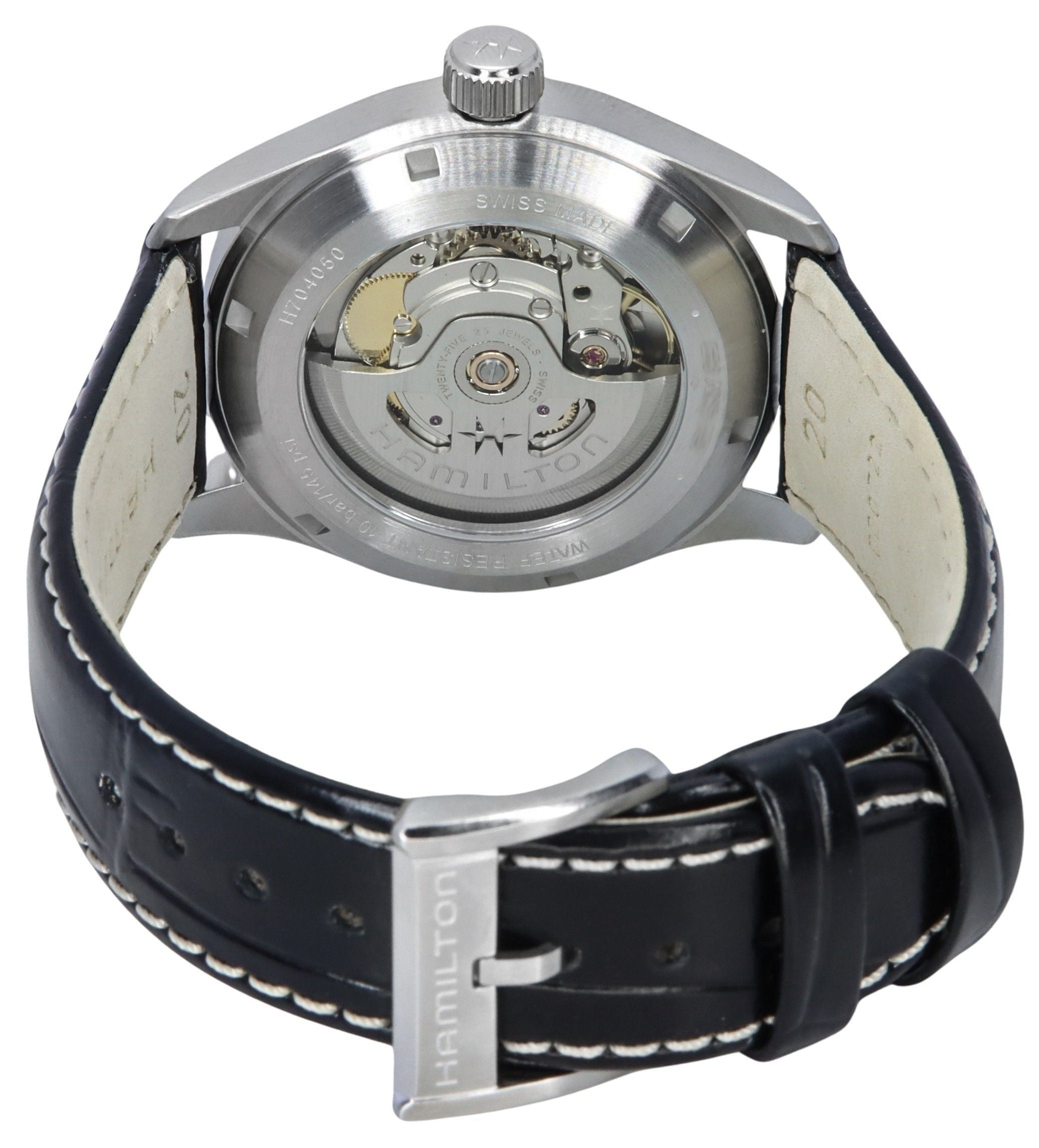 Hamilton Khaki Field Murph Leather Strap Black Dial Automatic H70405730 100M Men's Watch - Prestige Stones
