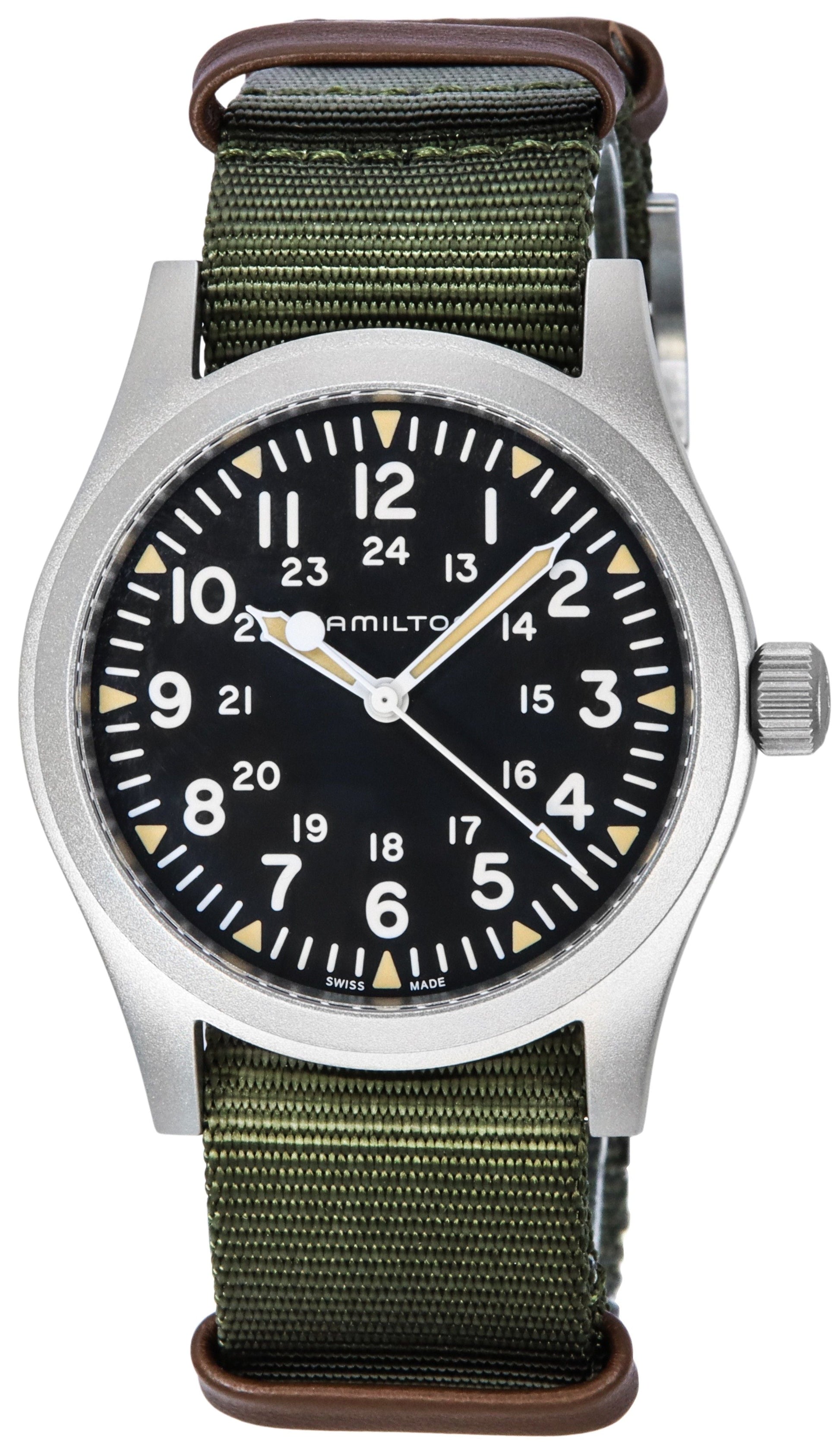 Hamilton Khaki Field Nylon Strap Black Dial Mechanical H69529933 Men's Watch - Prestige Stones
