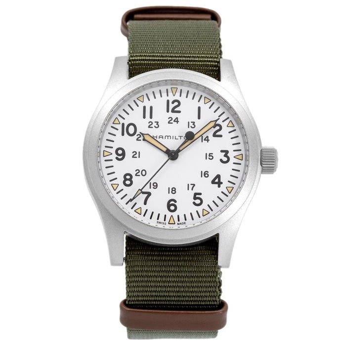 Hamilton Khaki Field Nylon Strap White Dial Mechanical H69529913 Men's Watch - Prestige Stones