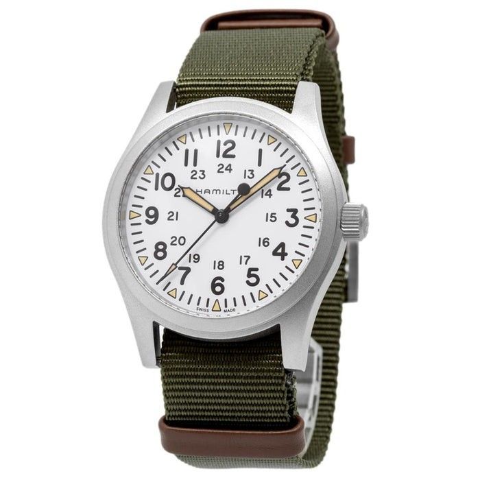 Hamilton Khaki Field Nylon Strap White Dial Mechanical H69529913 Men's Watch - Prestige Stones