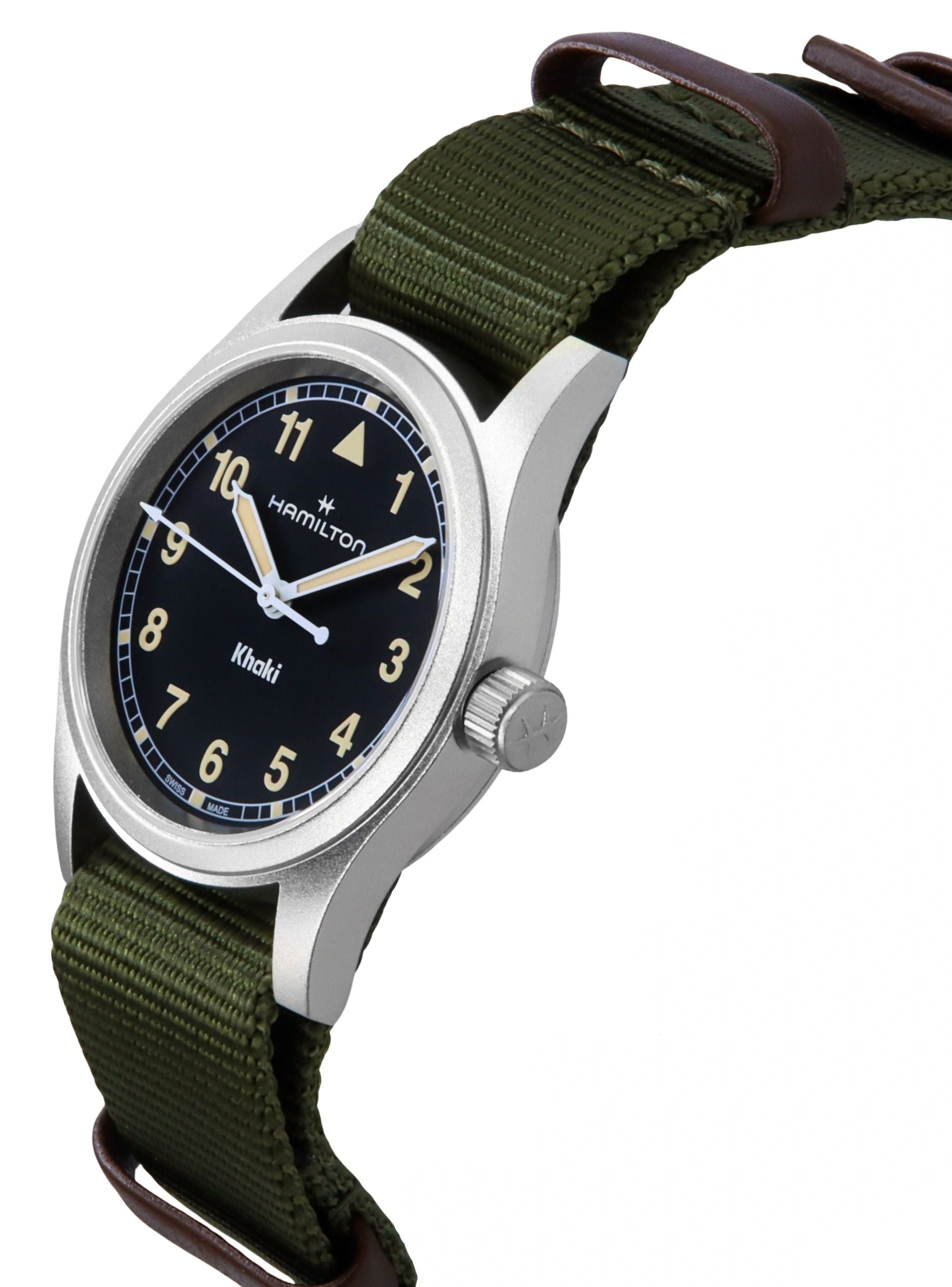 Hamilton Khaki Field Textile Strap Black Dial Quartz H69301930 Unisex Watch - Prestige Stones