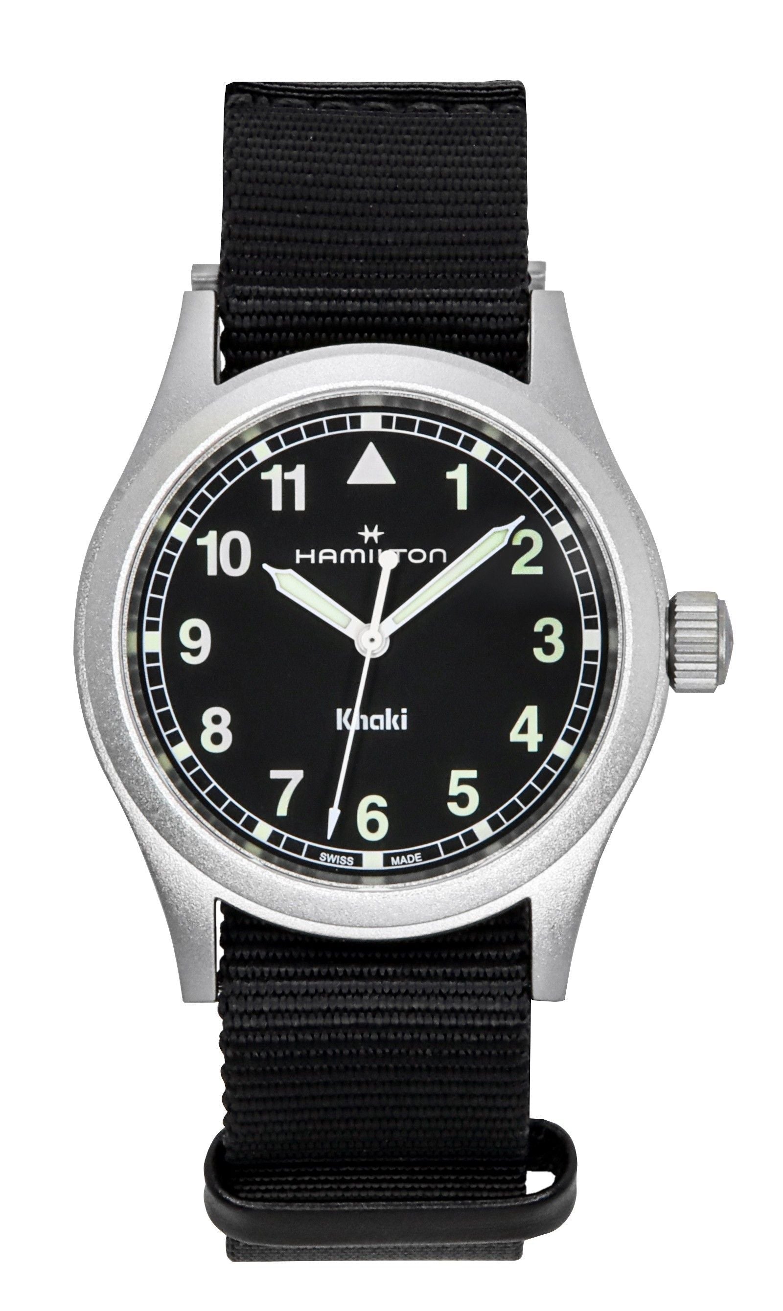 Hamilton Khaki Field Textile Strap Black Dial Quartz H69401430 Unisex Watch - Prestige Stones