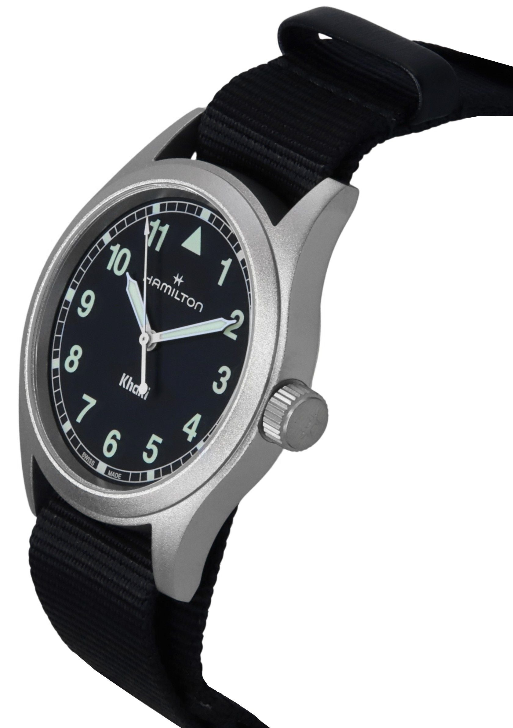 Hamilton Khaki Field Textile Strap Black Dial Quartz H69401430 Unisex Watch - Prestige Stones
