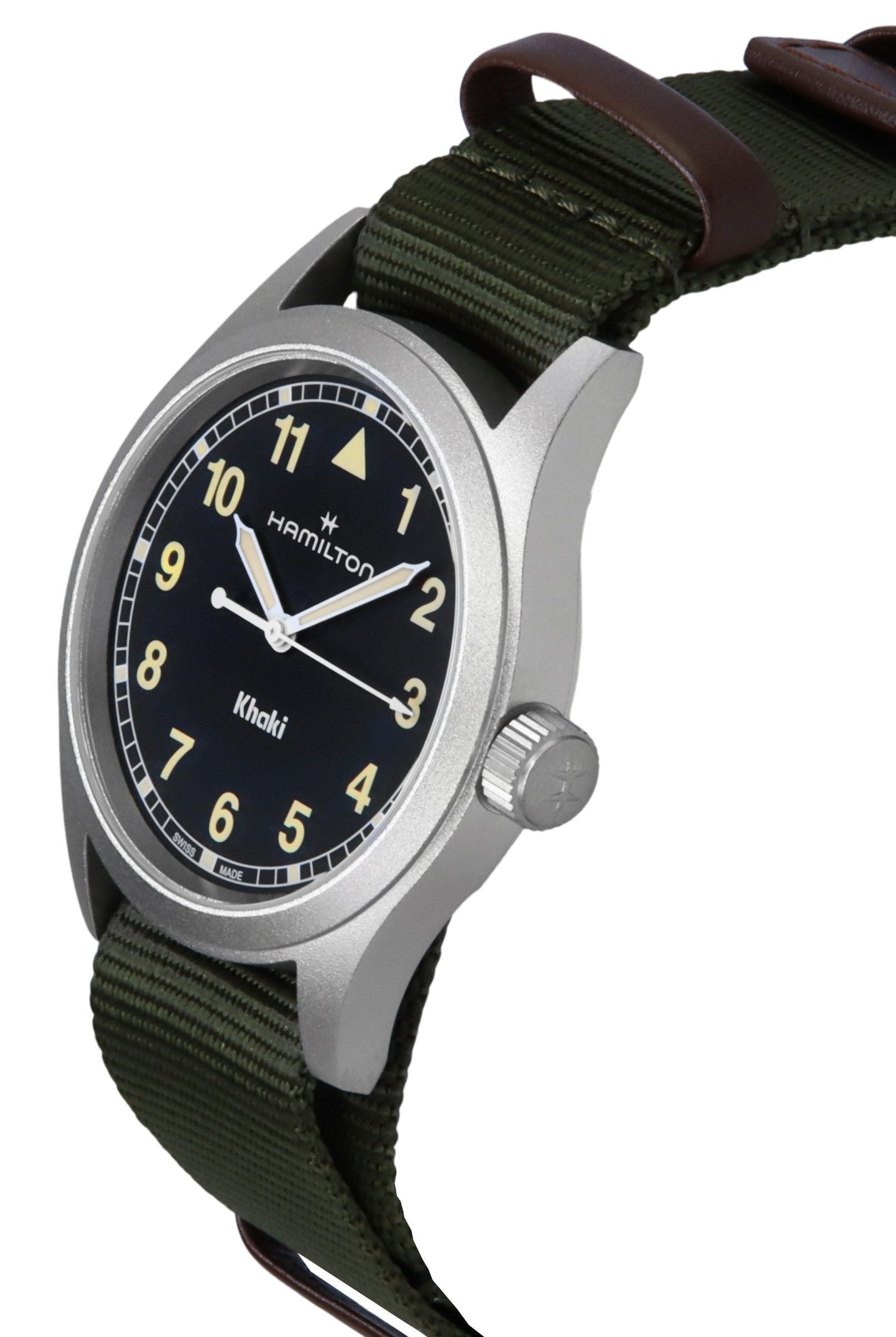 Hamilton Khaki Field Textile Strap Black Dial Quartz H69401930 Unisex Watch - Prestige Stones