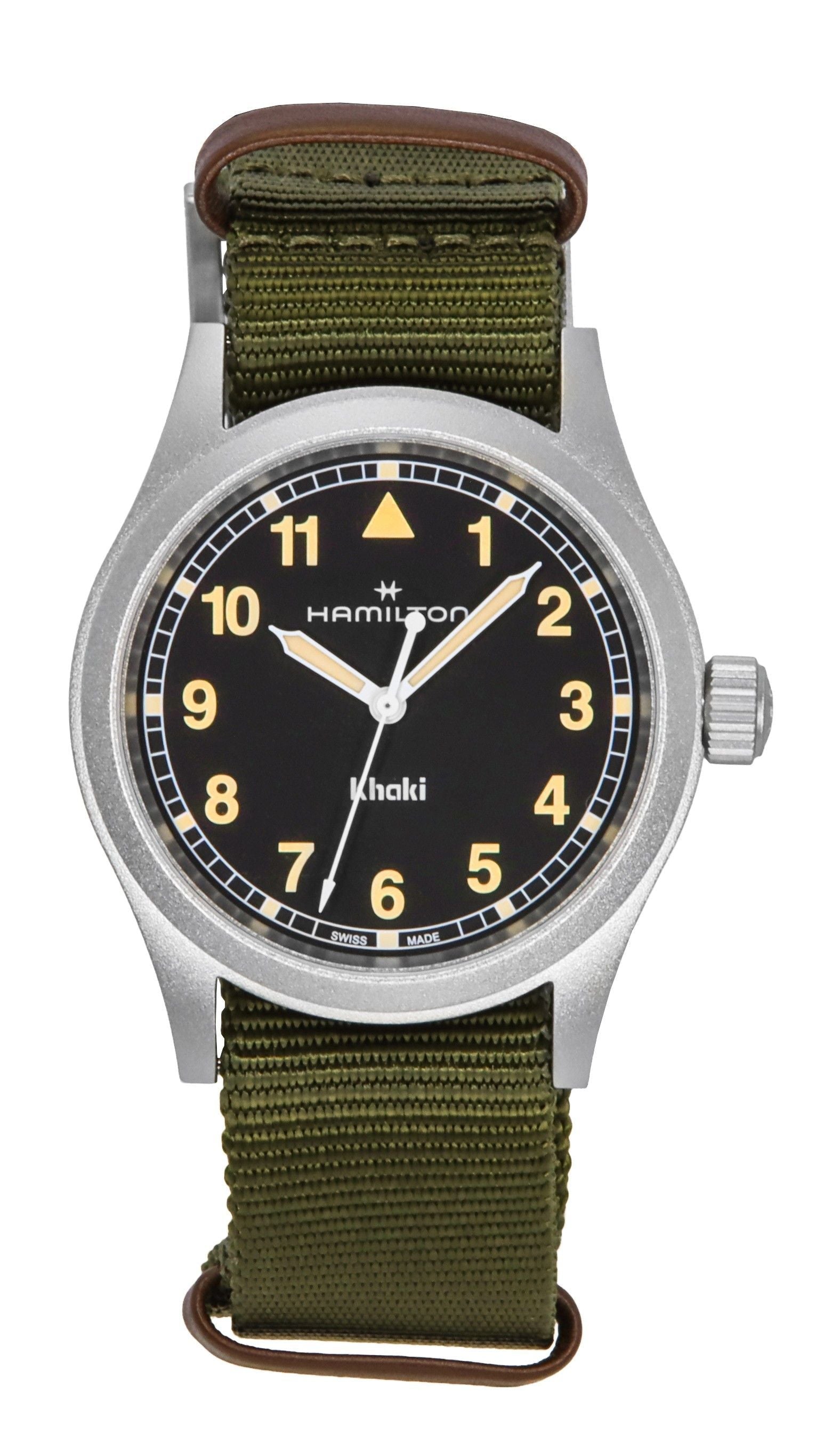 Hamilton Khaki Field Textile Strap Black Dial Quartz H69401930 Unisex Watch - Prestige Stones