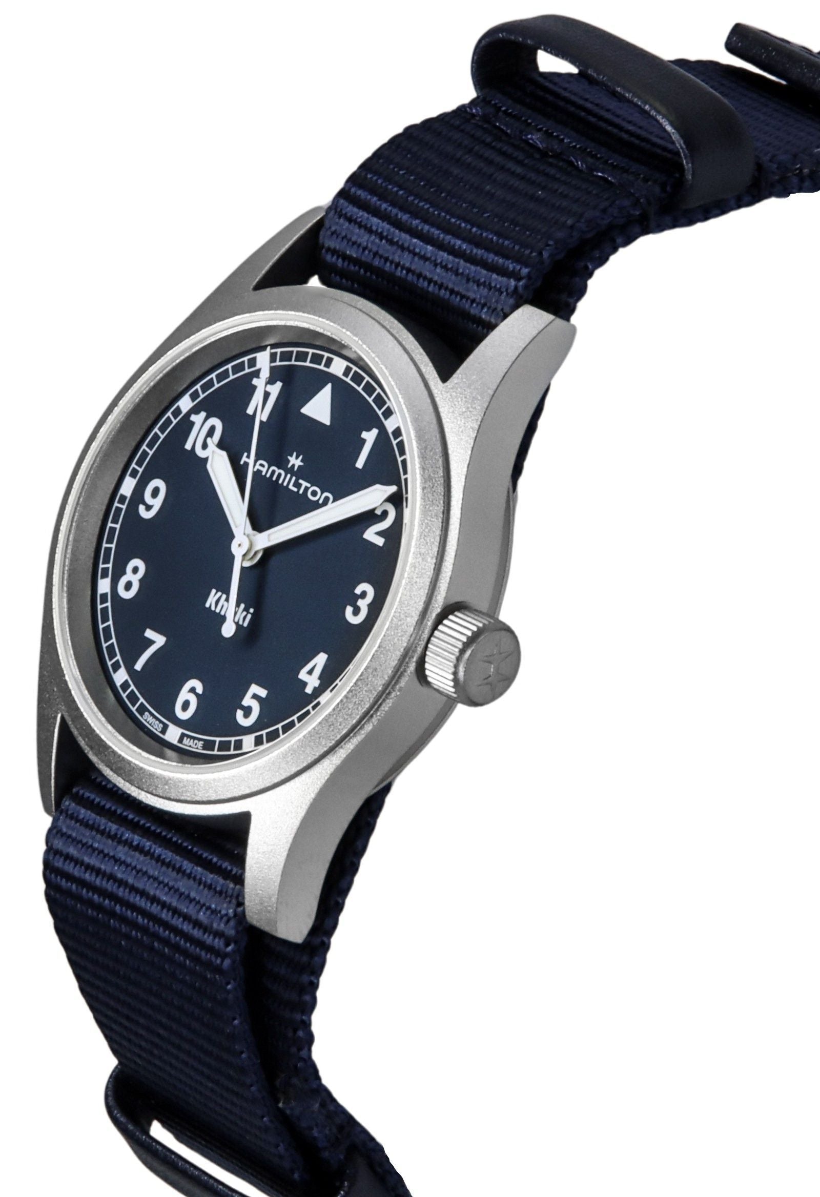 Hamilton Khaki Field Textile Strap Blue Dial Quartz H69301940 Unisex Watch - Prestige Stones
