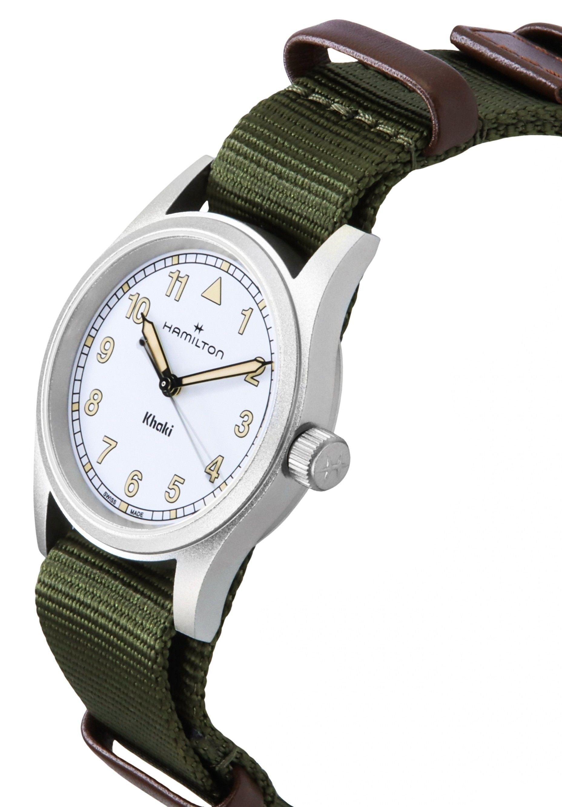 Hamilton Khaki Field Textile Strap White Dial Quartz H69301910 Unisex Watch - Prestige Stones