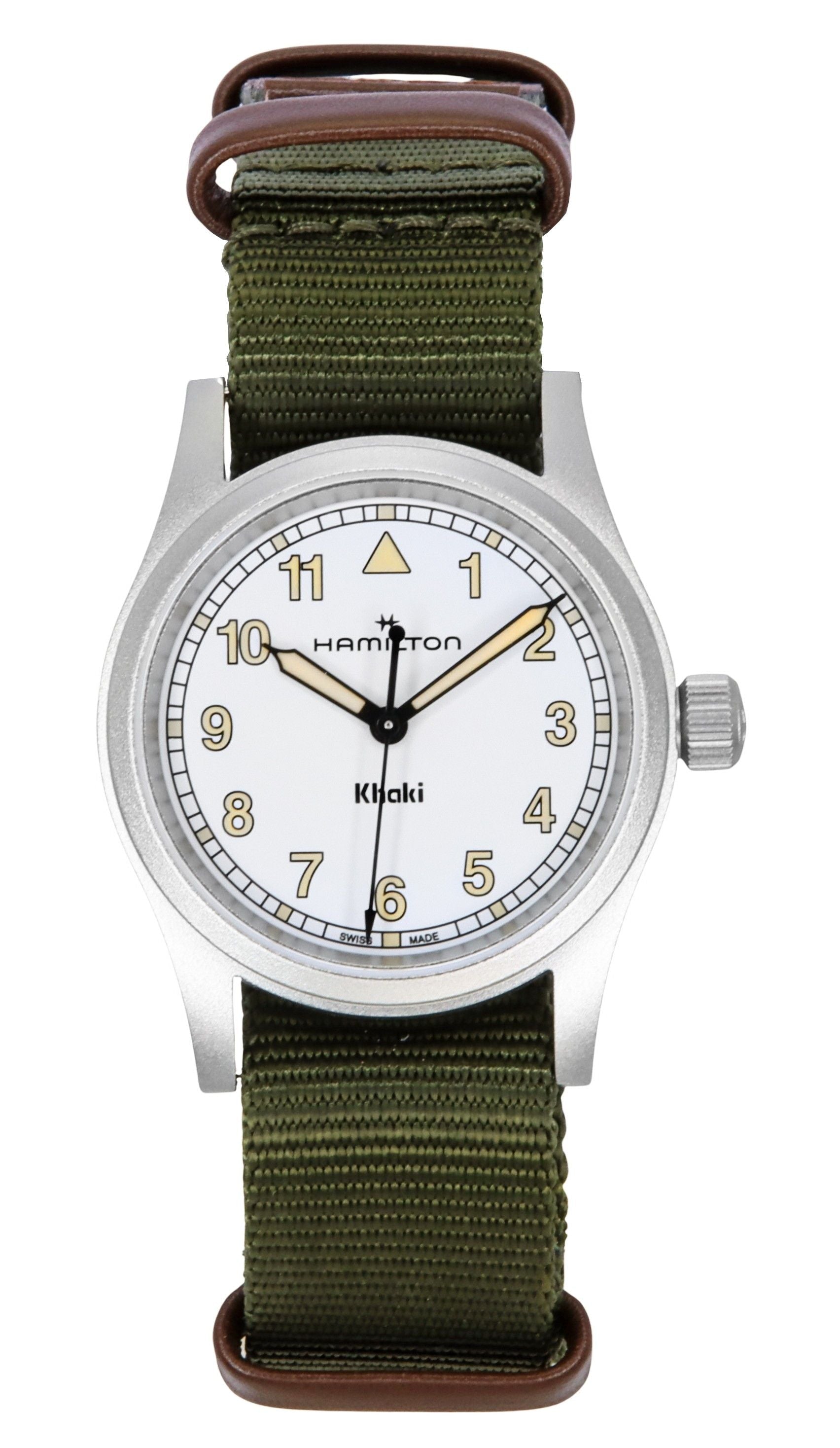 Hamilton Khaki Field Textile Strap White Dial Quartz H69301910 Unisex Watch - Prestige Stones