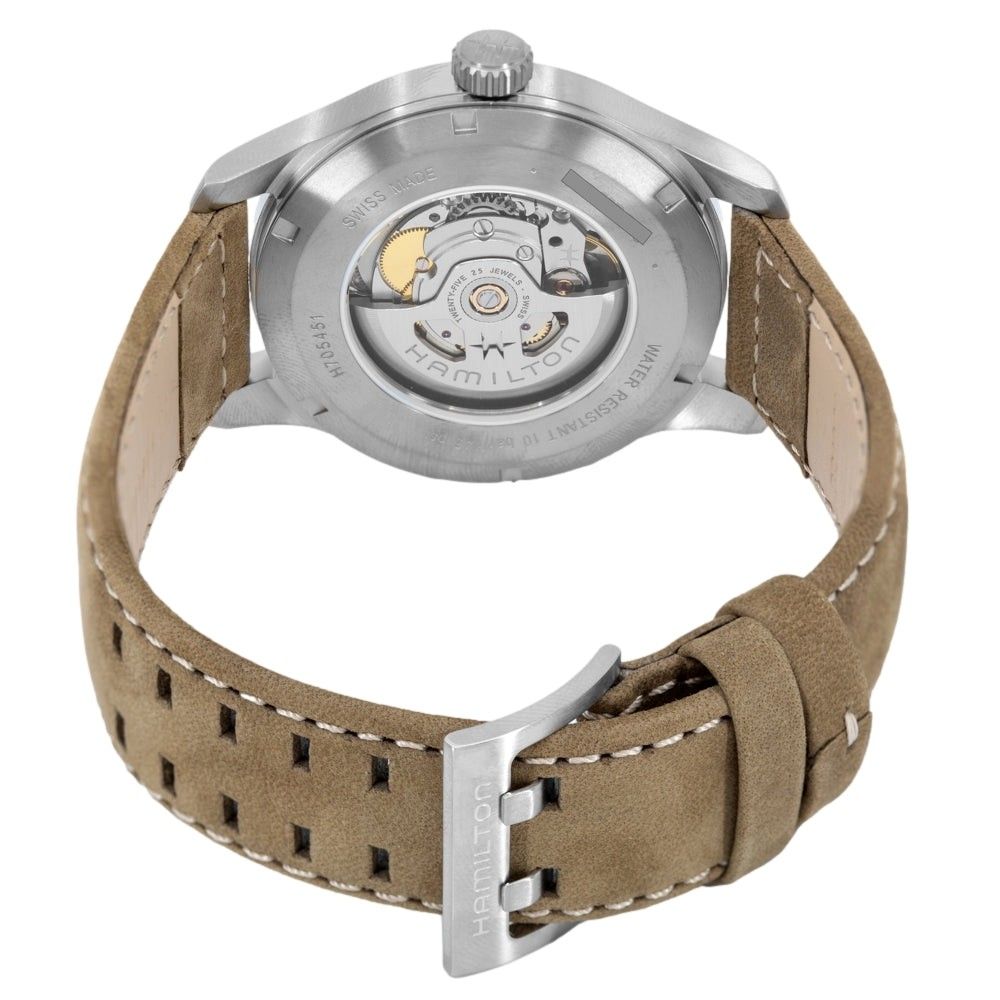 Hamilton Khaki Field Titanium Leather Strap Blue Dial Automatic H70545540 100M Men's Watch - Prestige Stones