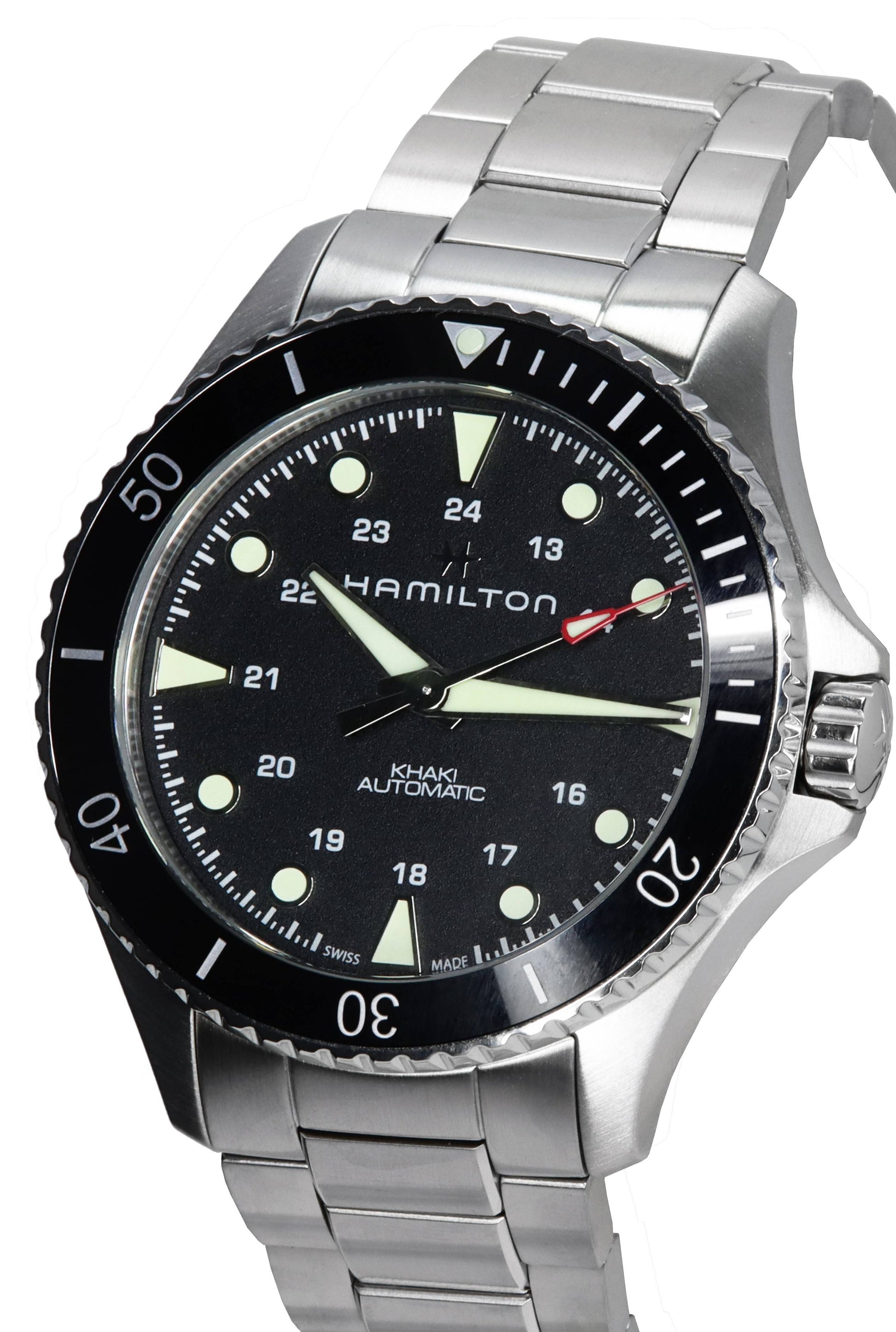 Hamilton Khaki Navy Scuba Black Dial Automatic Diver's H82515130 300M Men's Watch - Prestige Stones
