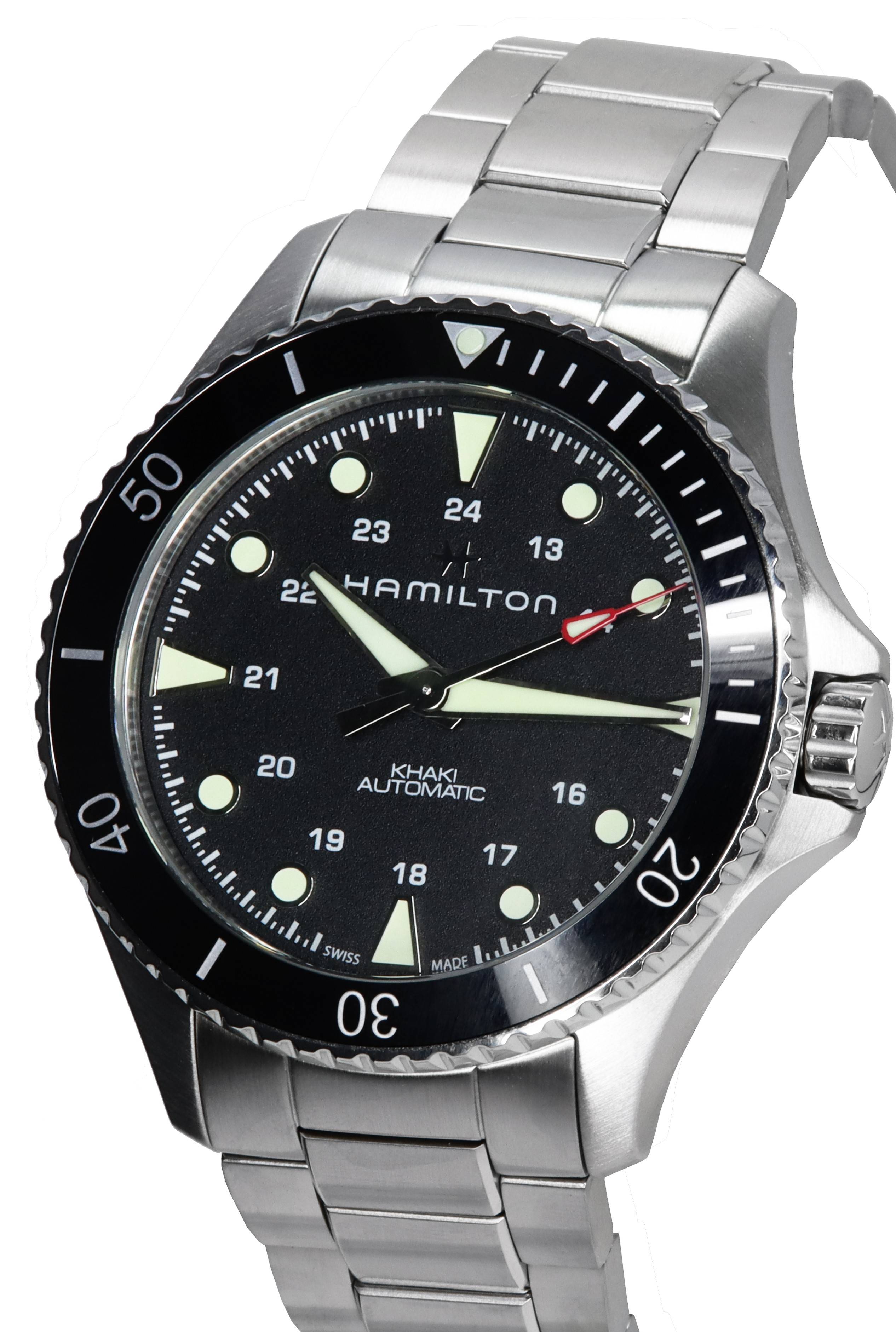 Hamilton Khaki Navy Scuba Black Dial Automatic Diver's H82515130 300M Men's Watch - Prestige Stones
