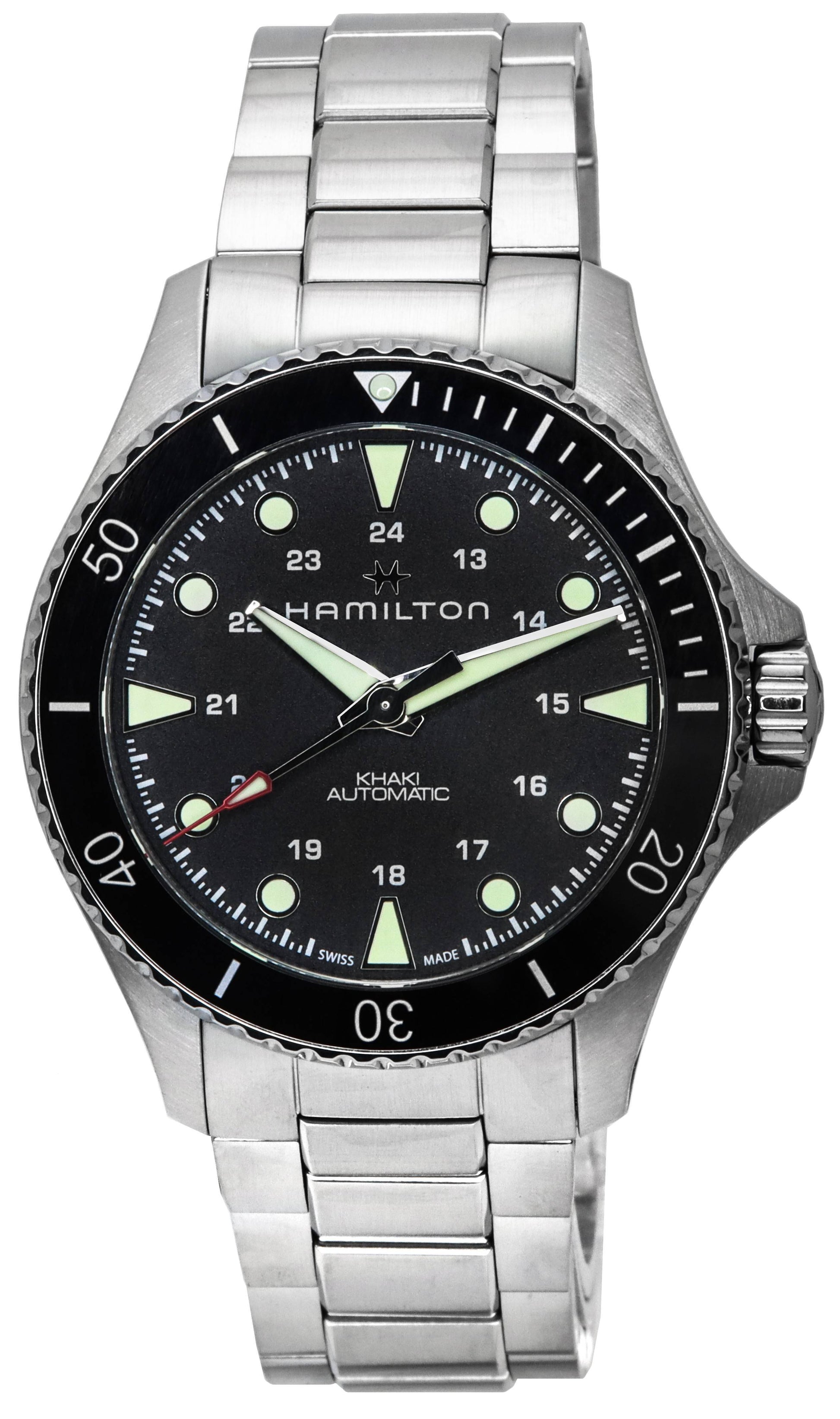 Hamilton Khaki Navy Scuba Black Dial Automatic Diver's H82515130 300M Men's Watch - Prestige Stones