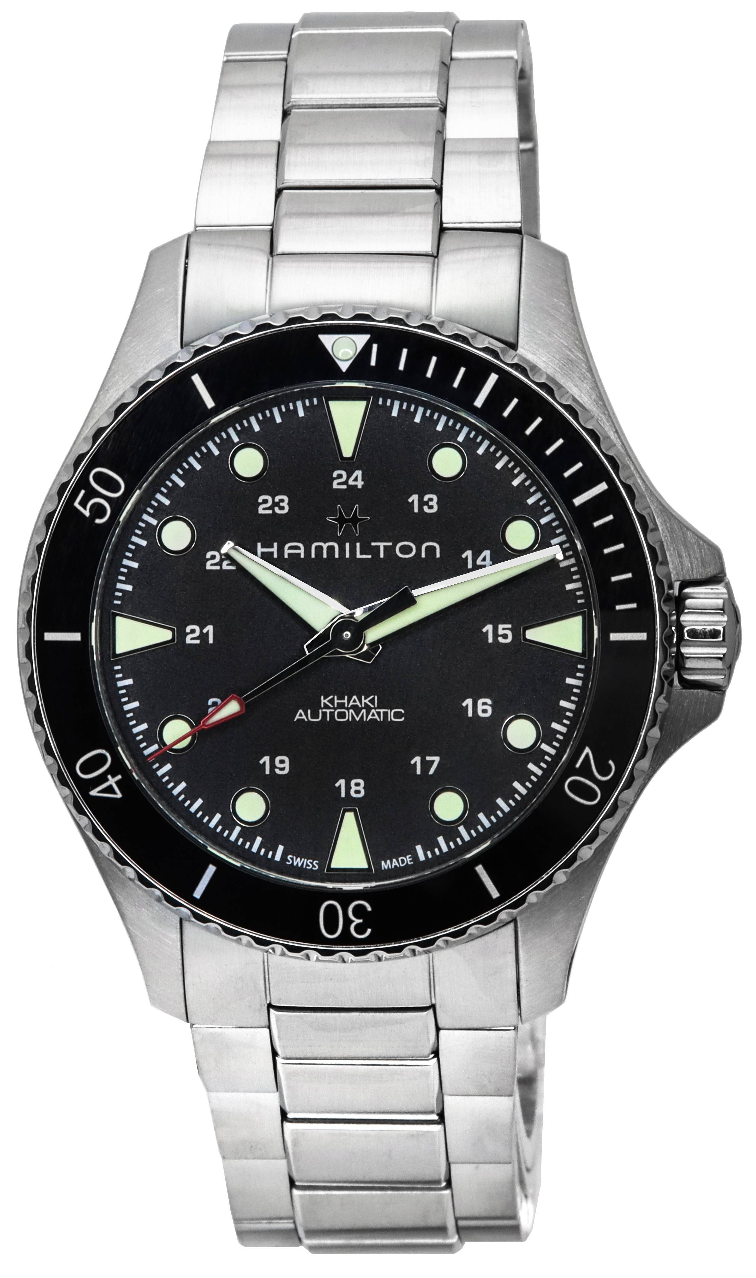 Hamilton Khaki Navy Scuba Black Dial Automatic Diver's H82515130 300M Men's Watch - Prestige Stones