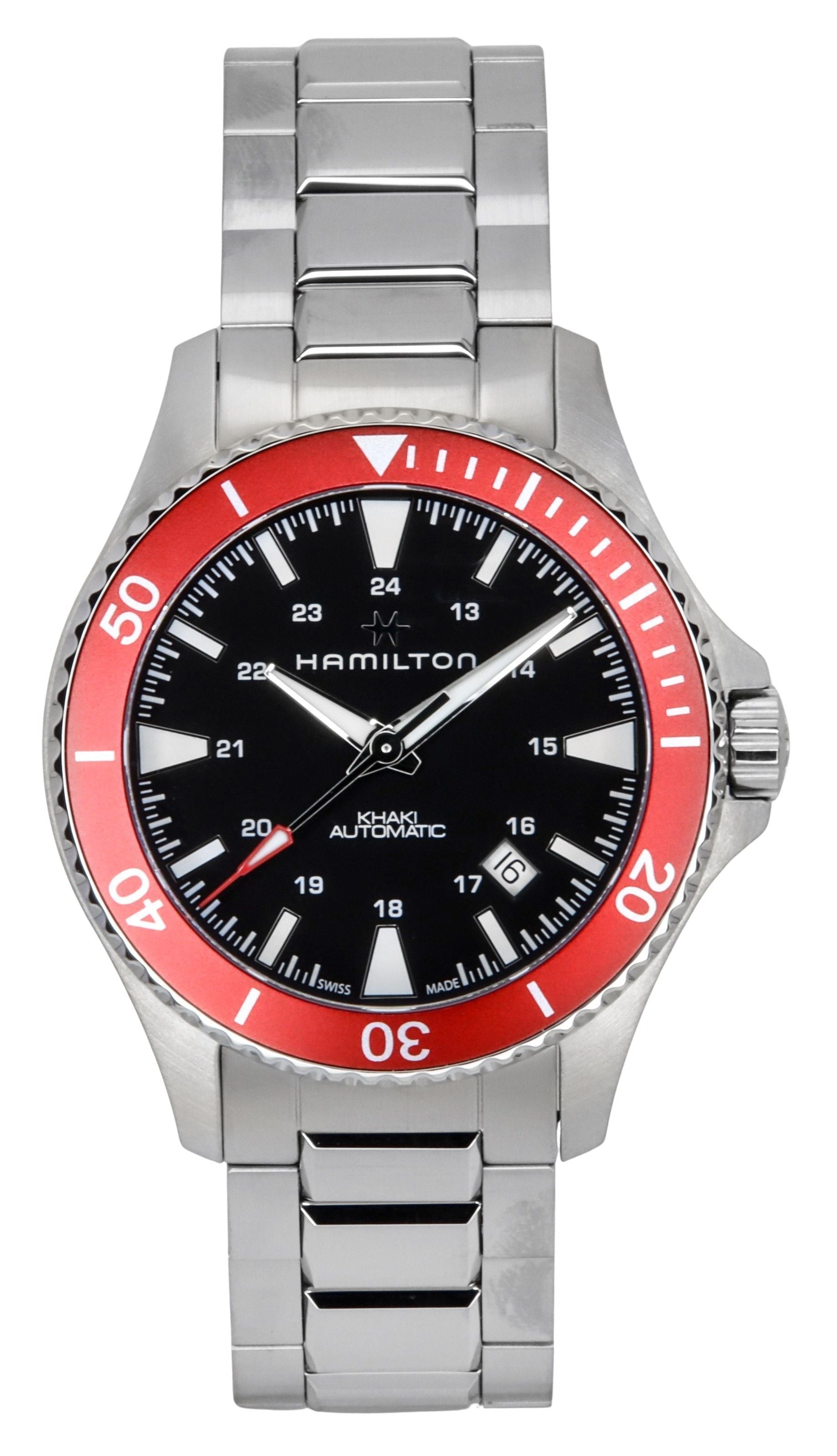 Hamilton Khaki Navy Scuba Stainless Steel Black Dial Automatic H82405130 100M Men's Watch - Prestige Stones