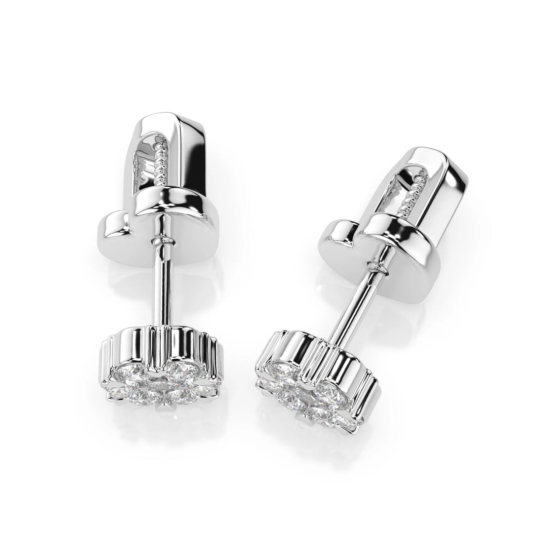 Illusion Earring (Round), 0.03 ct — 102-10015(2.0) - Prestige Stones
