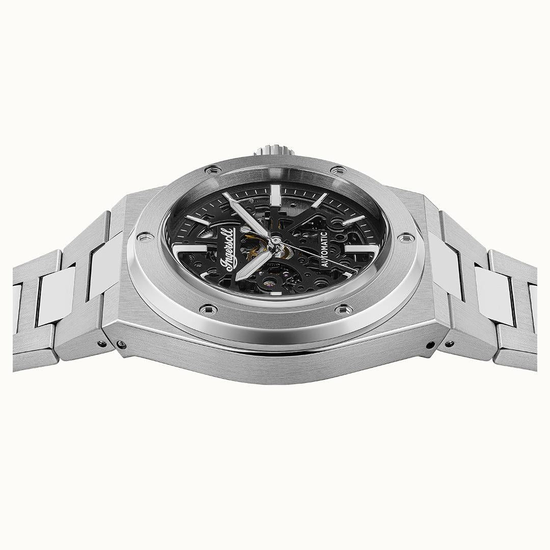 Ingersoll The Baller Stainless Steel Black Skeleton Dial Automatic I15002 Men's Watch - Prestige Stones