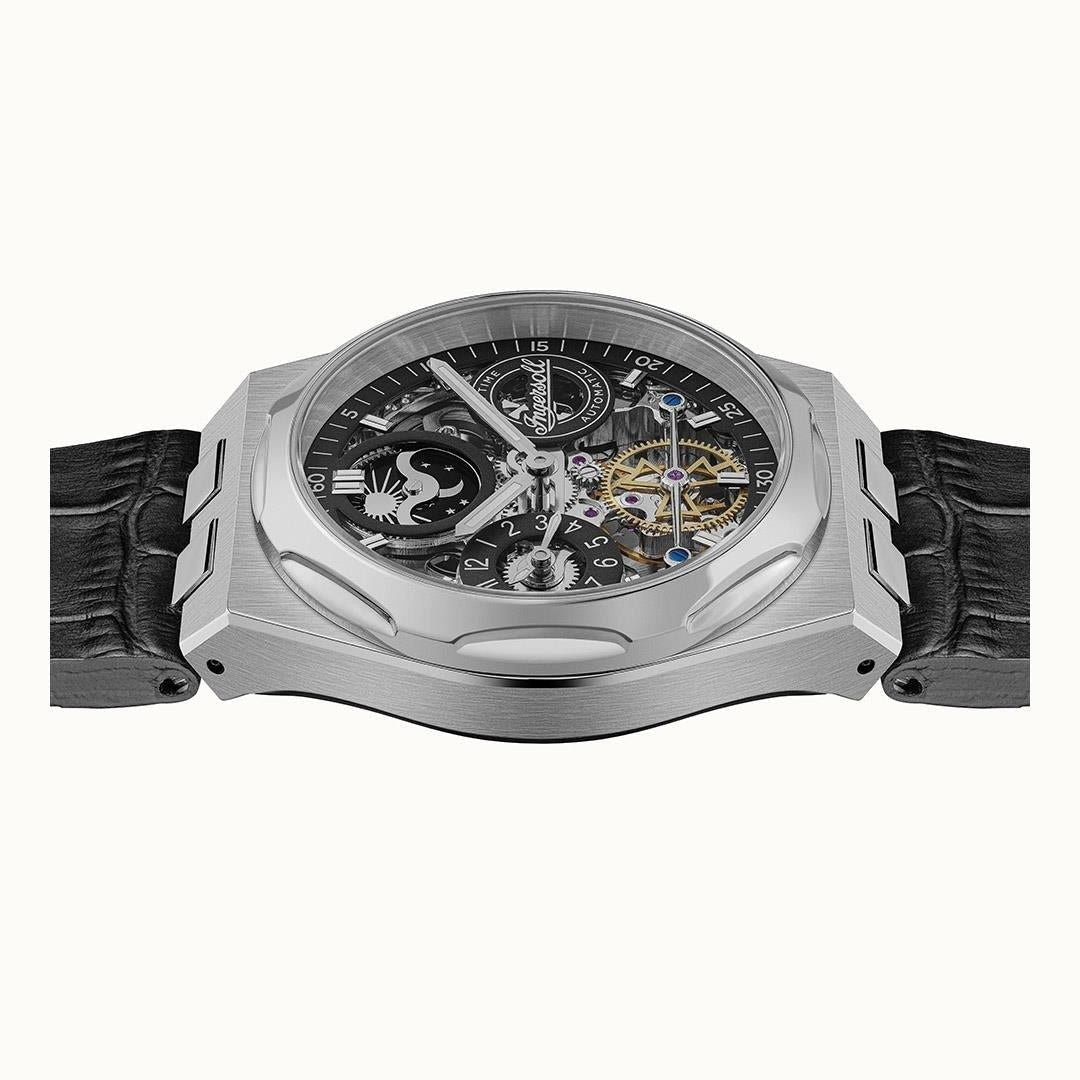 Ingersoll The Broadway Dual Time Black Skeleton Dial Automatic I12903 Men's Watch - Prestige Stones