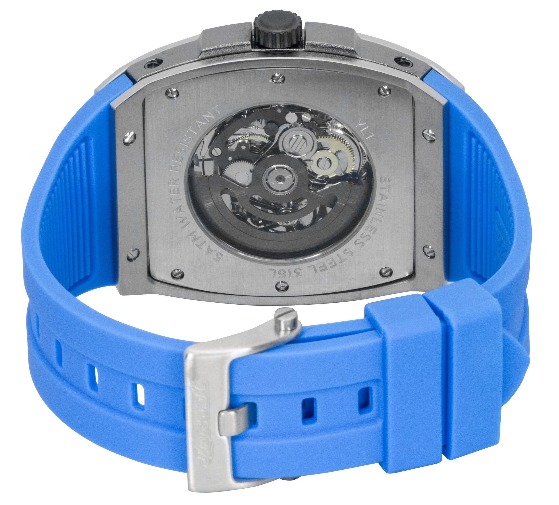 Ingersoll The Challenger Polyurethane Strap Blue Skeleton Dial Automatic I12308 Men's Watch - Prestige Stones