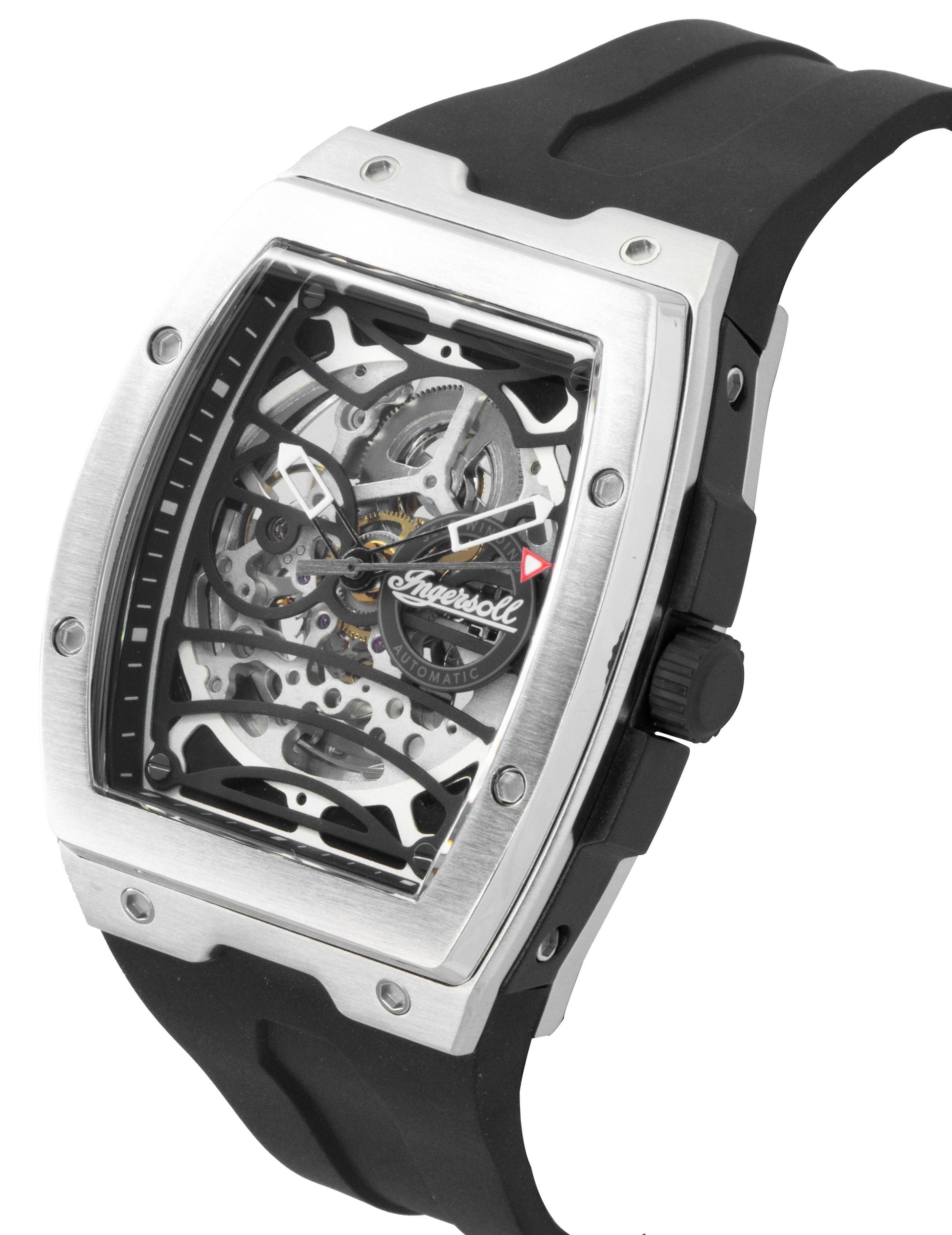 Ingersoll The Challenger Rubber Strap Black Skeleton Dial Automatic I12301 Men's Watch - Prestige Stones