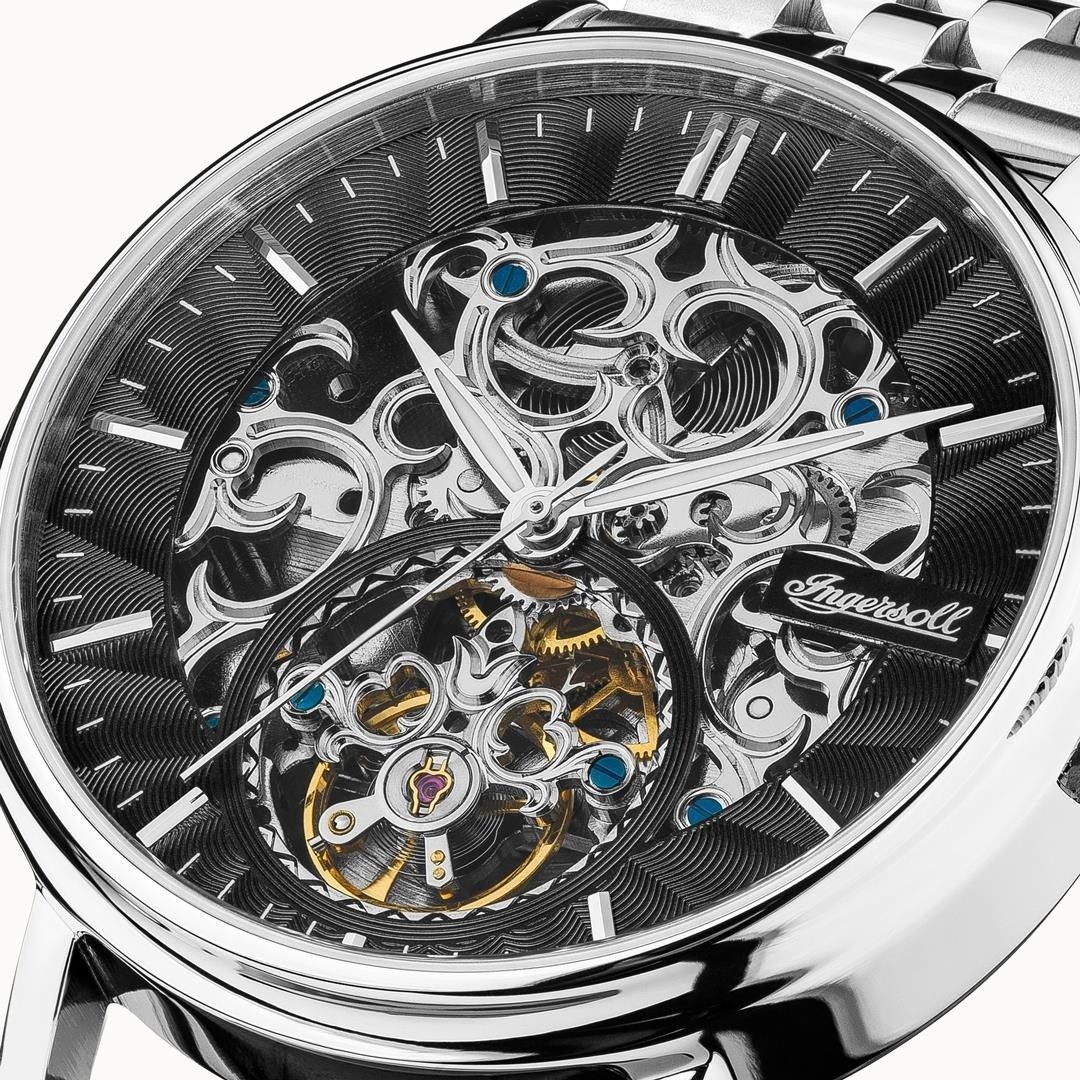 Ingersoll The Charles Stainless Steel Black Skeleton Dial Automatic I05804B Men's Watch - Prestige Stones