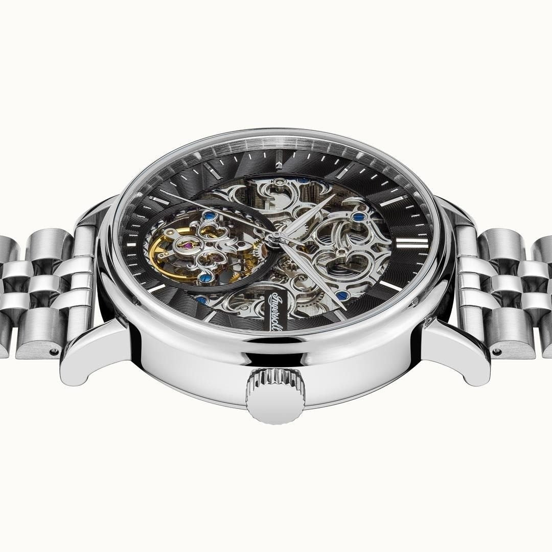 Ingersoll The Charles Stainless Steel Black Skeleton Dial Automatic I05804B Men's Watch - Prestige Stones