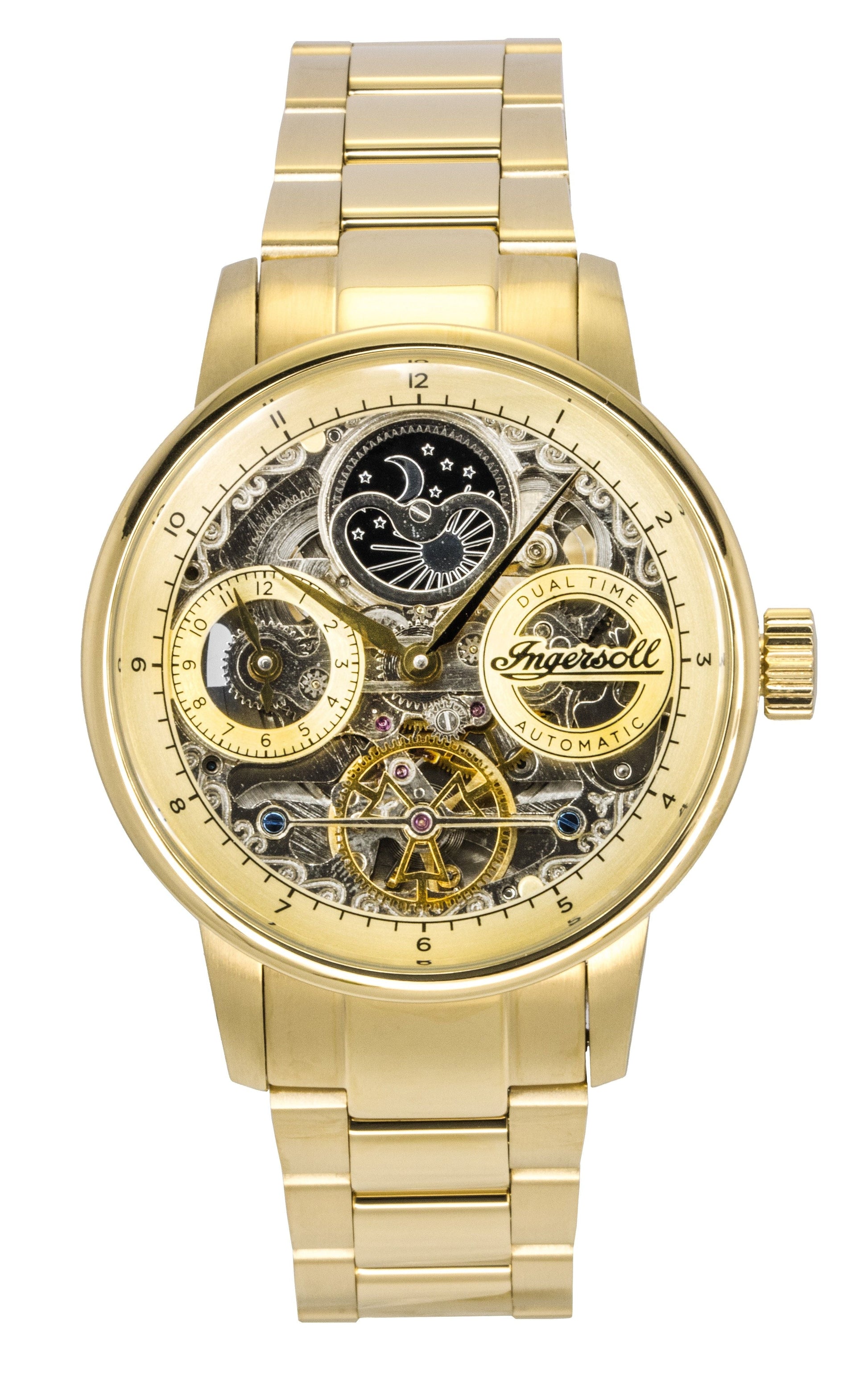 Ingersoll The Jazz Stainless Steel Gold Skeleton Dial Automatic I07711 Men's Watch - Prestige Stones