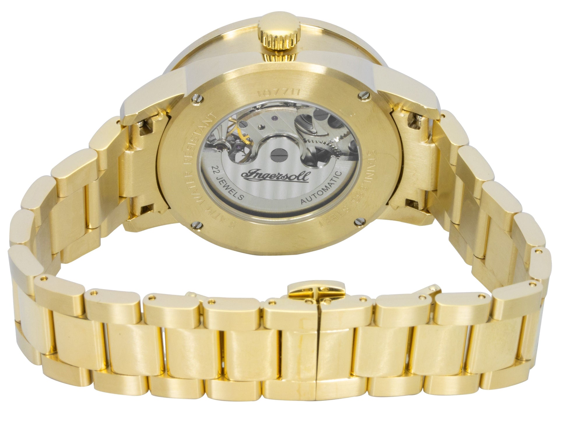 Ingersoll The Jazz Stainless Steel Gold Skeleton Dial Automatic I07711 Men's Watch - Prestige Stones