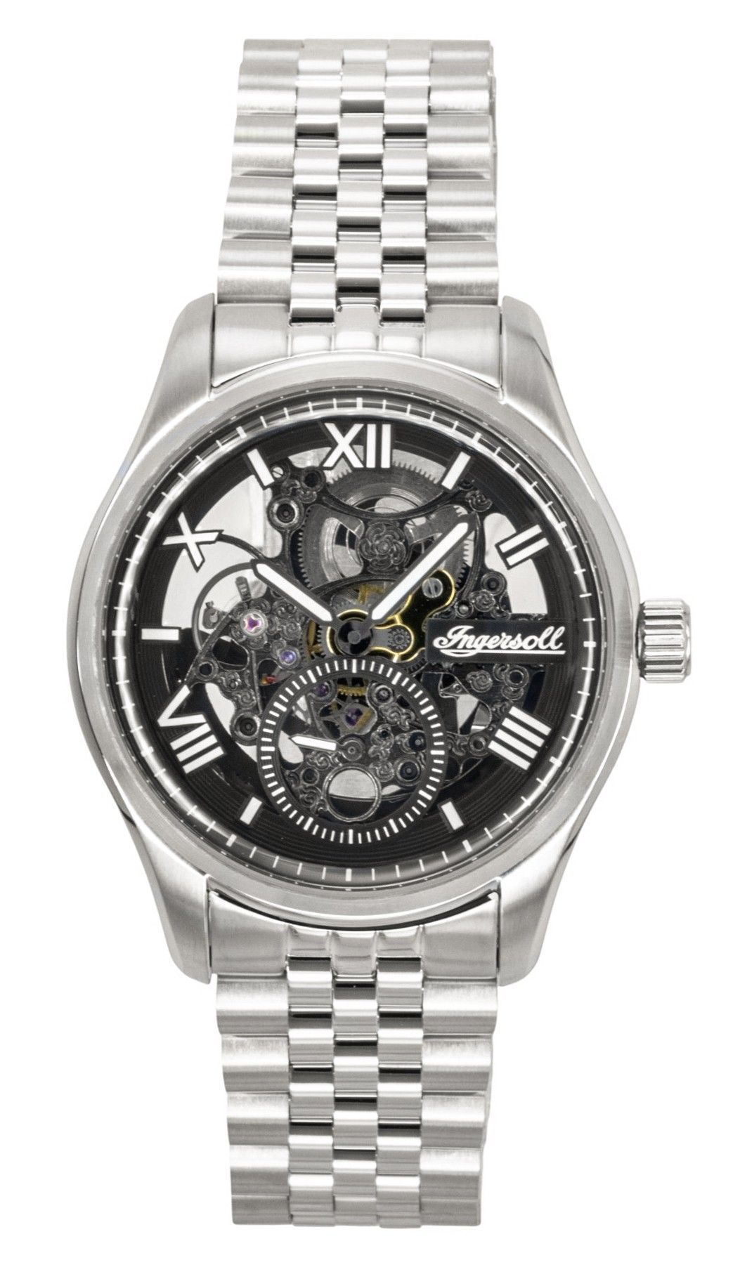 Ingersoll The Maverick Stainless Steel Black Skeleton Dial Automatic I17403 Men's Watch - Prestige Stones