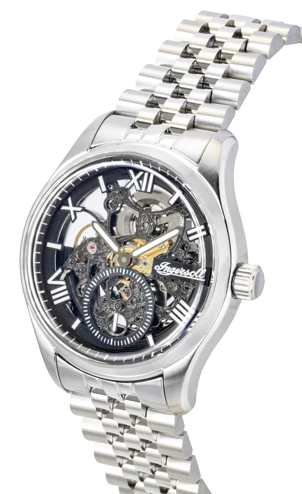 Ingersoll The Maverick Stainless Steel Black Skeleton Dial Automatic I17403 Men's Watch - Prestige Stones