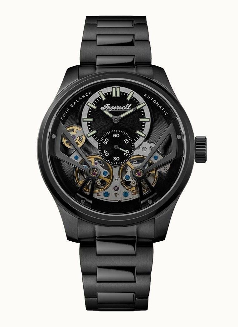 Ingersoll The Naismith Stainless Steel Black Skeleton Dial Automatic I16102 Men's Watch - Prestige Stones