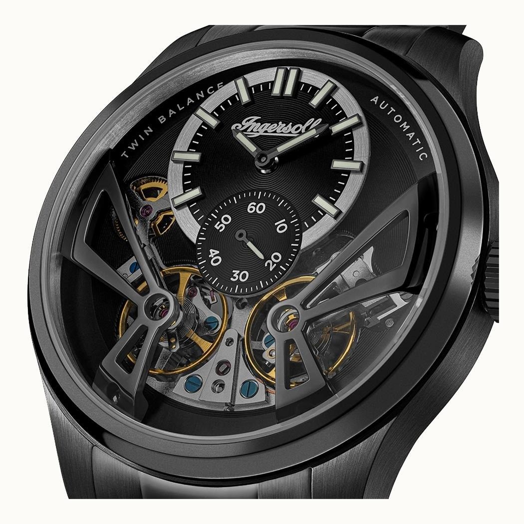 Ingersoll The Naismith Stainless Steel Black Skeleton Dial Automatic I16102 Men's Watch - Prestige Stones