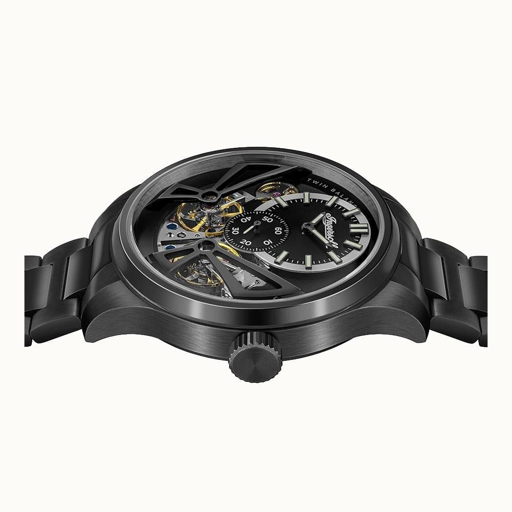 Ingersoll The Naismith Stainless Steel Black Skeleton Dial Automatic I16102 Men's Watch - Prestige Stones