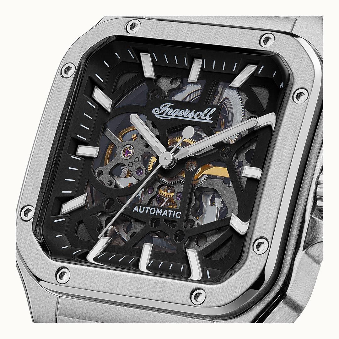 Ingersoll The Ollie Stainless Steel Black Skeleton Dial Automatic I14501 Men's Watch - Prestige Stones