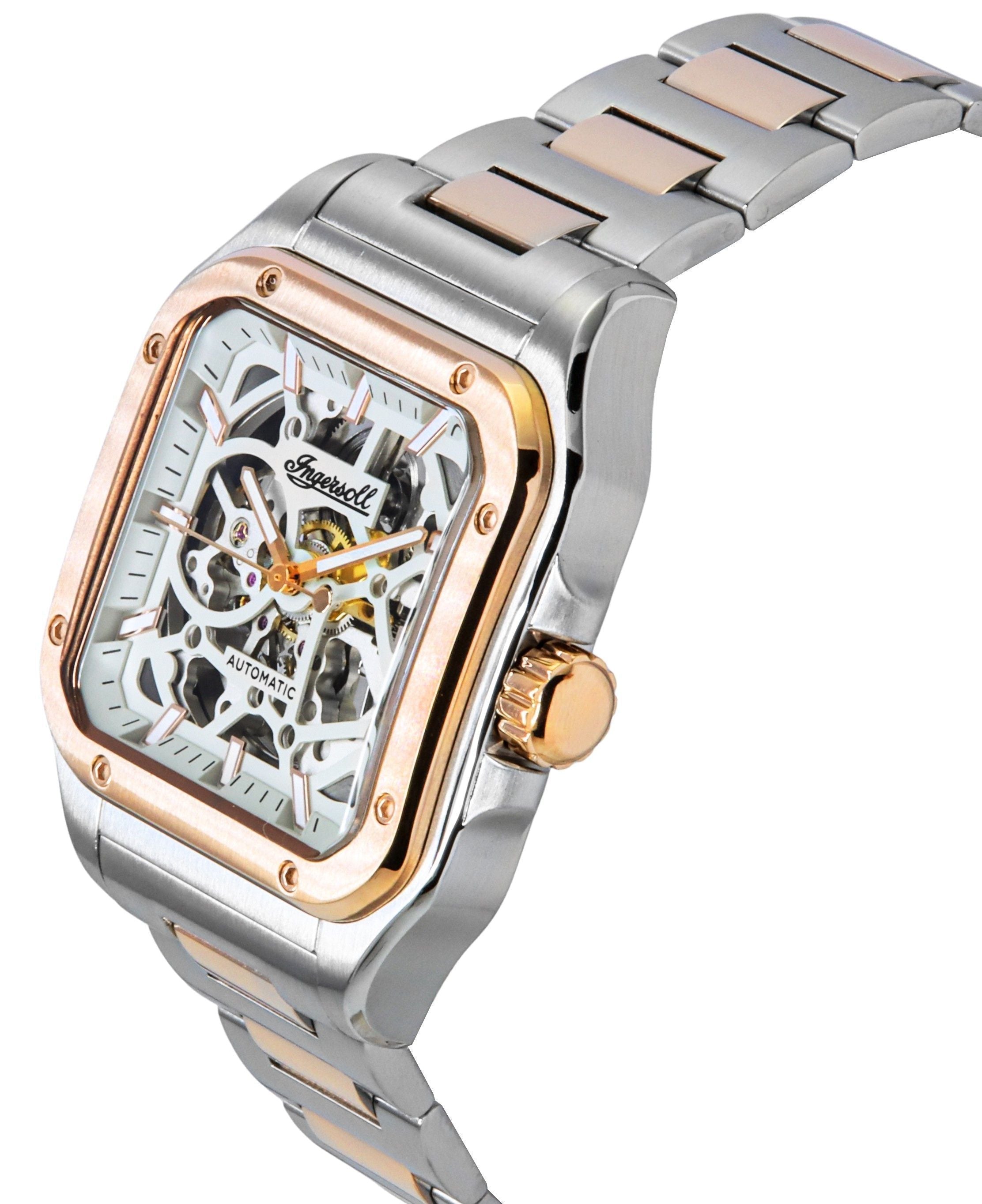 Ingersoll The Ollie Two Tone Stainless Steel Grey Skeleton Dial Automatic I14502 Men's Watch - Prestige Stones