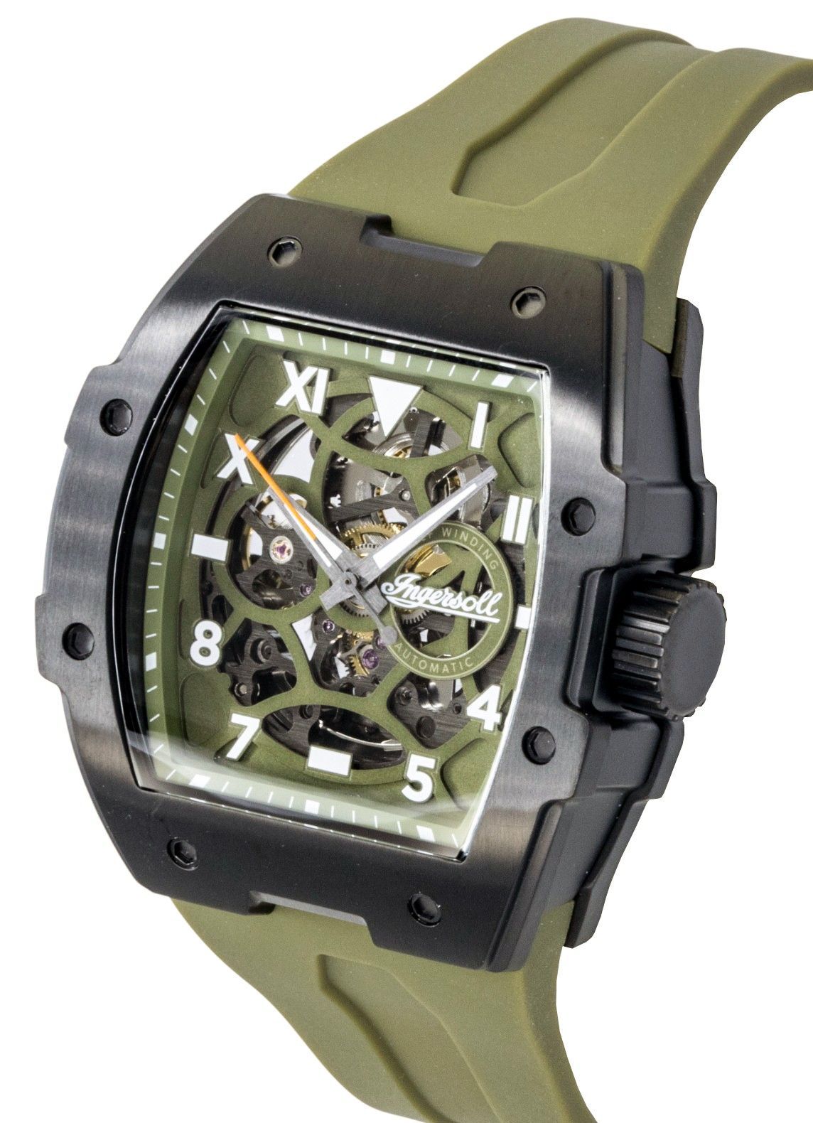 Ingersoll The Play Polyurethane Strap Green Skeleton Dial Automatic I15303 Men's Watch - Prestige Stones