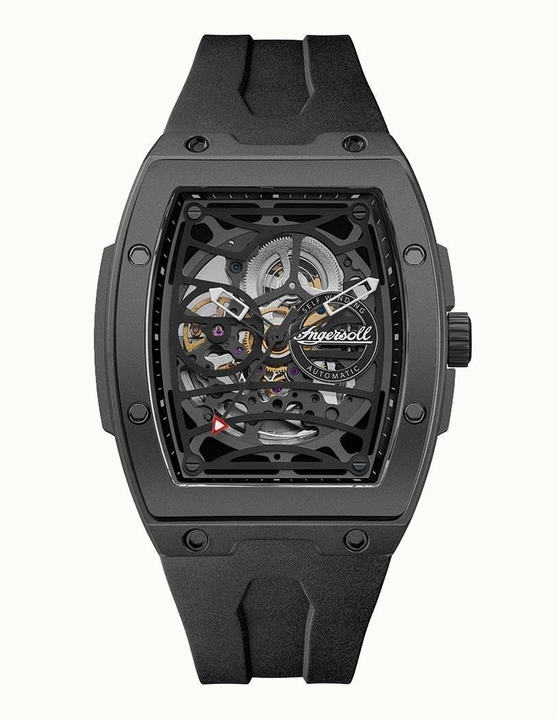 Ingersoll The Rim Polyurethane Strap Black Skeleton Dial Automatic I16201 Men's Watch - Prestige Stones