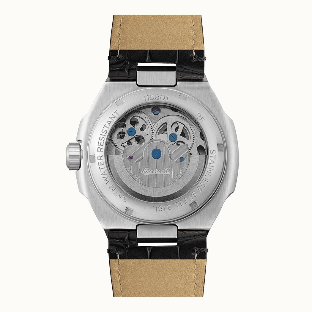 Ingersoll The Spirit Moon Phase Leather Strap Black Skeleton Dial Automatic I15801 Men's Watch - Prestige Stones