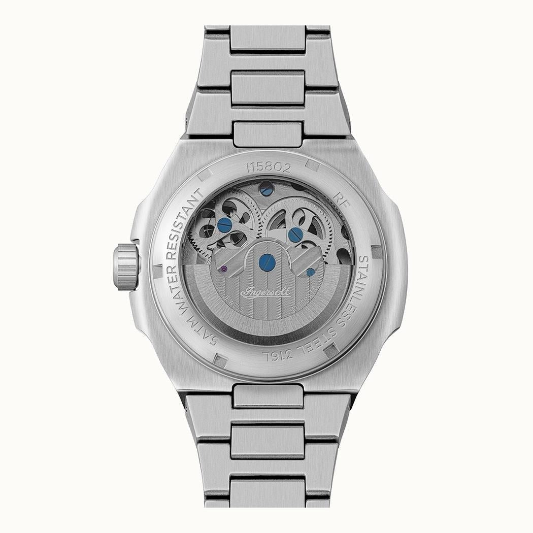 Ingersoll The Spirit Moon Phase Stainless Steel Silver Skeleton Dial Automatic I15802 Men's Watch - Prestige Stones
