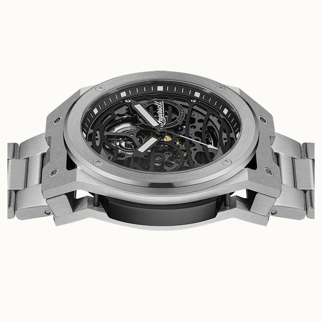 Ingersoll The Springfield Stainless Steel Black Skeleton Dial Automatic I15203 Men's Watch - Prestige Stones