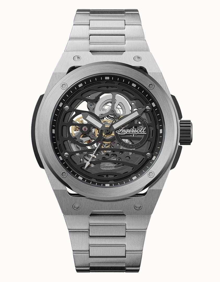 Ingersoll The Springfield Stainless Steel Black Skeleton Dial Automatic I15203 Men's Watch - Prestige Stones