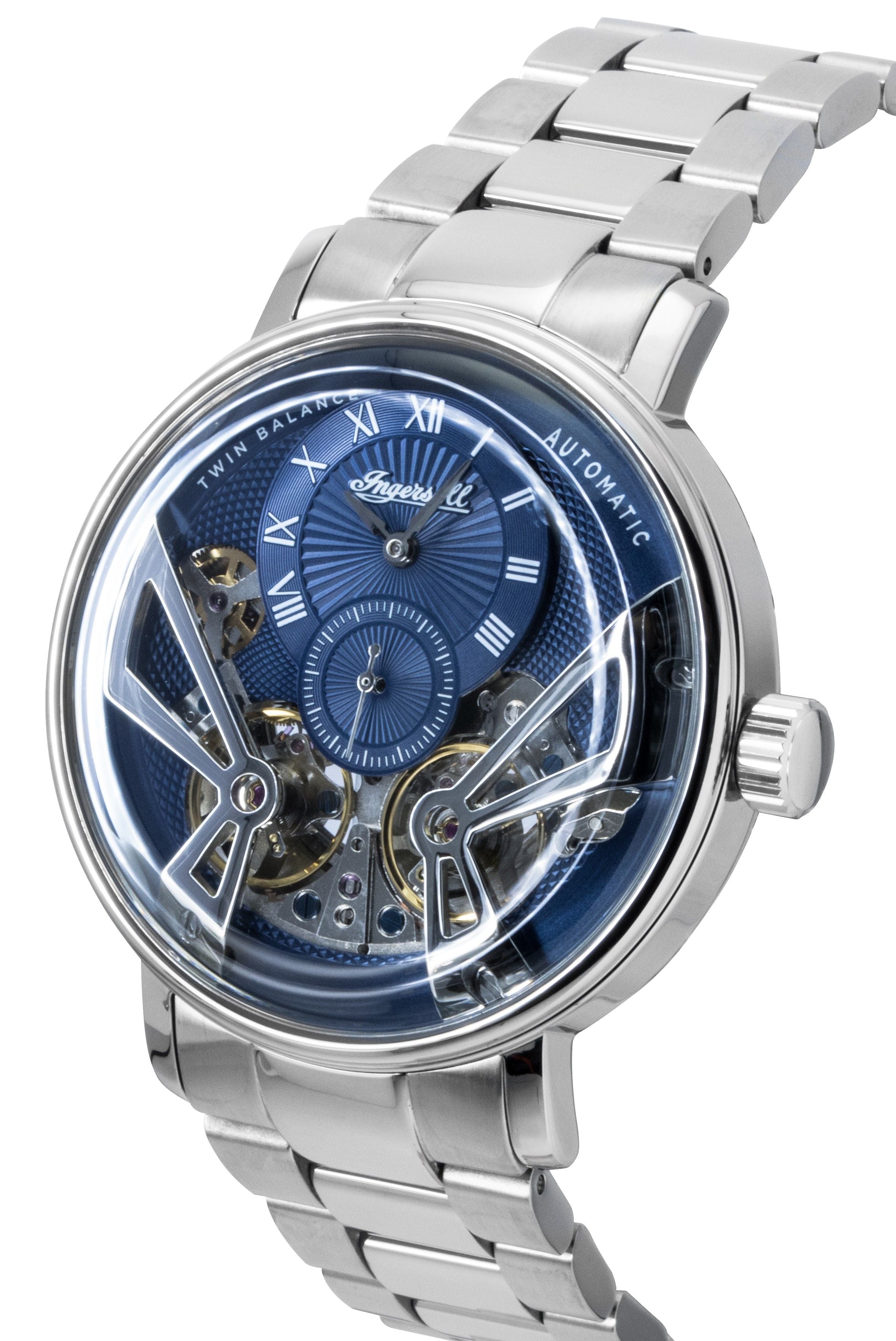 Ingersoll The Tennessee Stainless Steel Blue Skeleton Dial Automatic I13104 Men's Watch - Prestige Stones