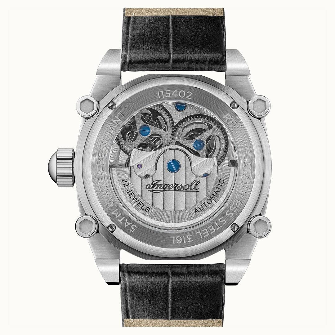 Ingersoll The Varsity Sun And Moon Phase Leather Strap Skeleton Grey Dial Automatic I15402 Men's Watch - Prestige Stones
