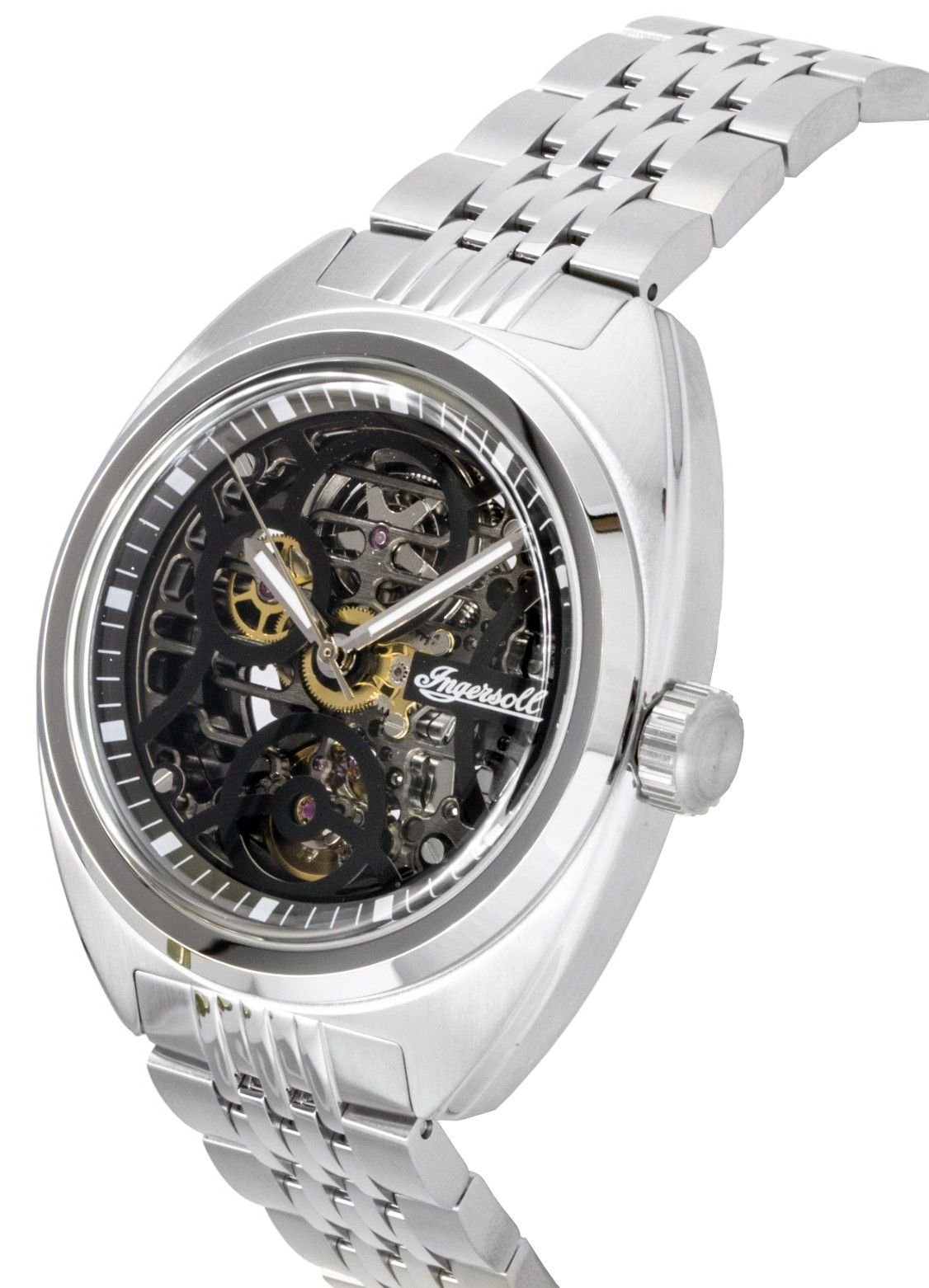 Ingersoll The Wrangler Stainless Steel Black Skeleton Dial Automatic I16901 Men's Watch - Prestige Stones