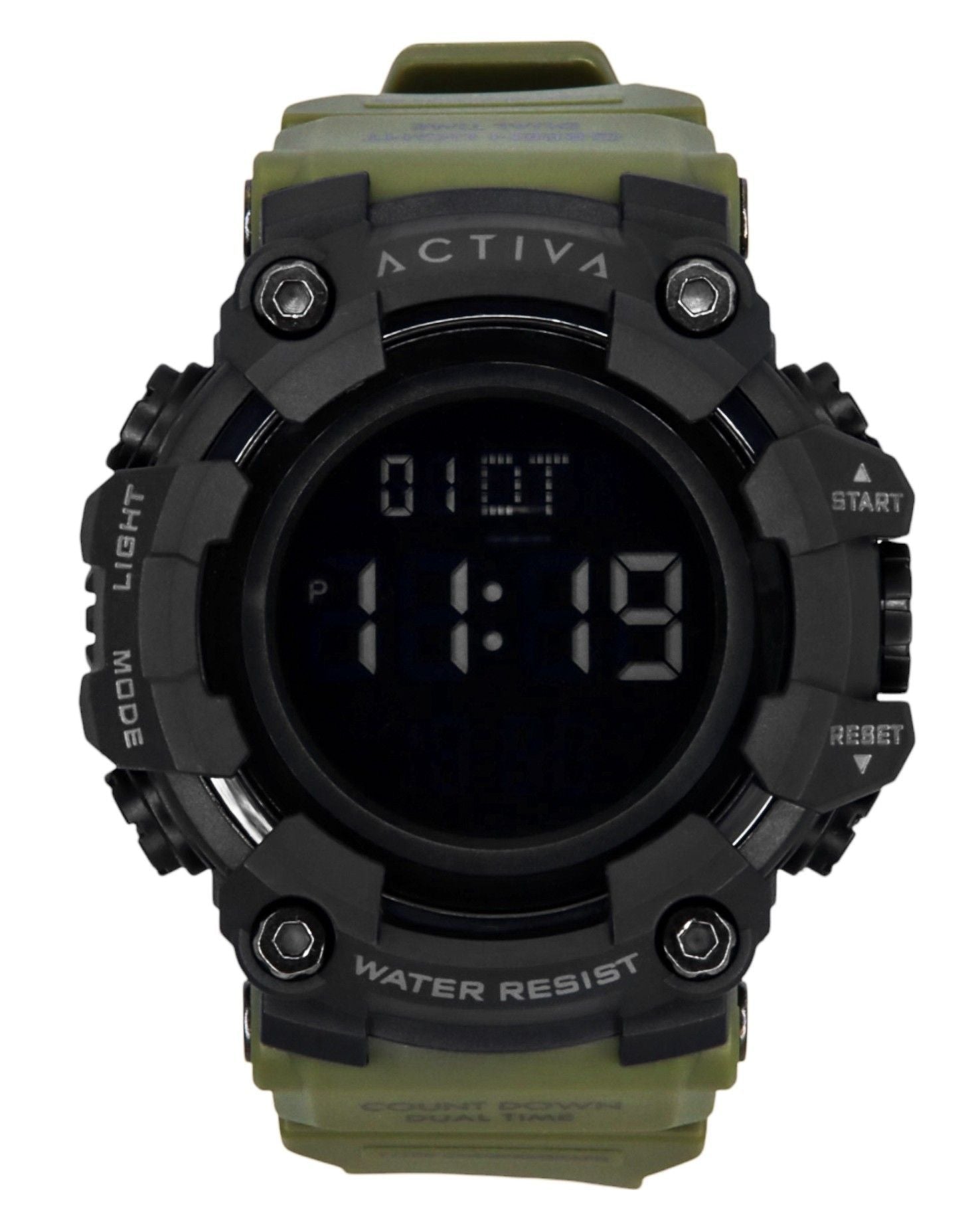 Invicta Activa Digital Army Green Polyurethane Strap Black Dial Quartz ACW1968 - 002 Men's Watch - Prestige Stones