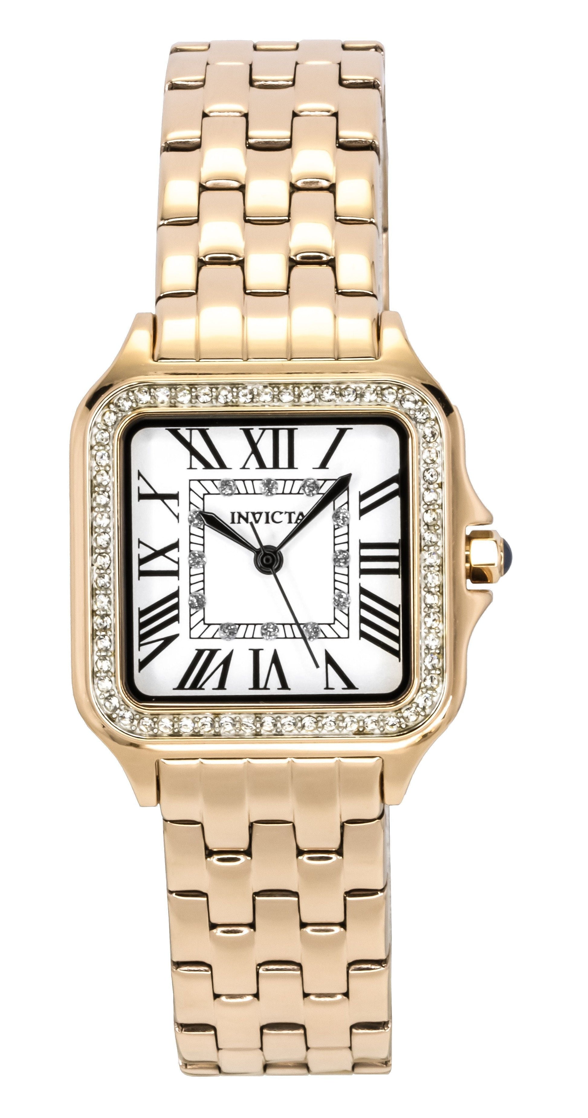 Invicta Angel Rose Gold Tone Stainless Steel Crystal Silver Dial Quartz 48997 Women's Watch - Prestige Stones