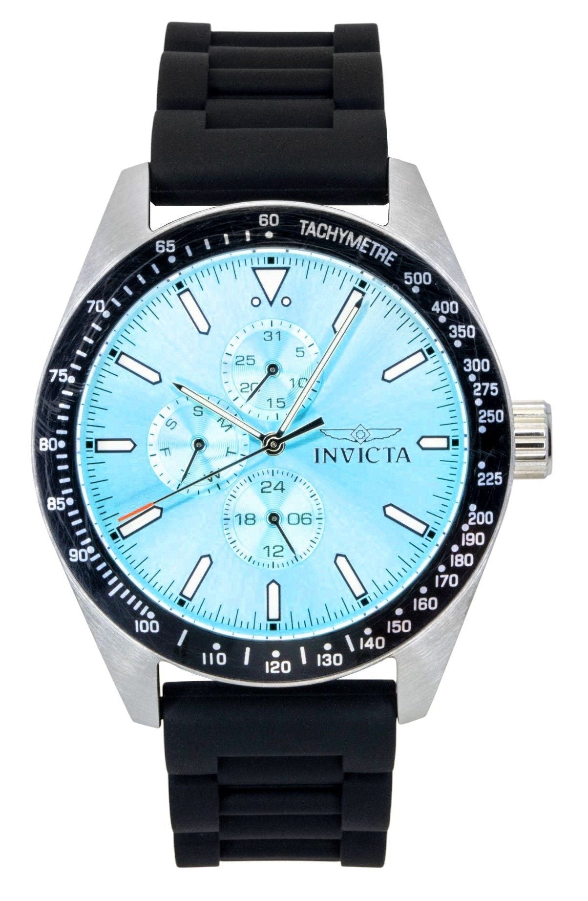 Invicta Aviator Silicone Strap Light Blue Dial Quartz 48856 100M Men's Watch - Prestige Stones