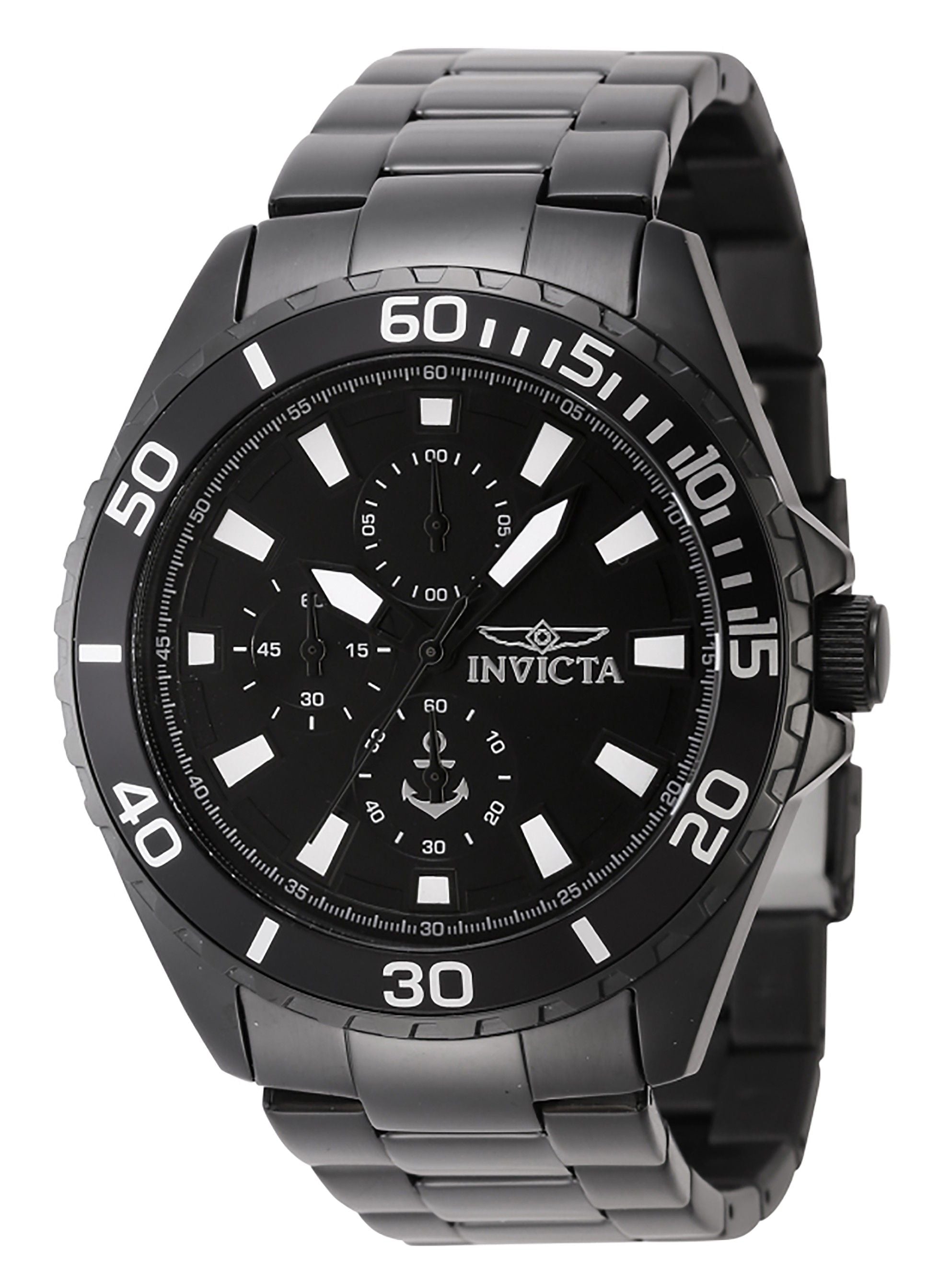 Invicta Ocean Voyage Chronograph Stainless Steel Black Dial Quartz 46284 Men's Watch - Prestige Stones