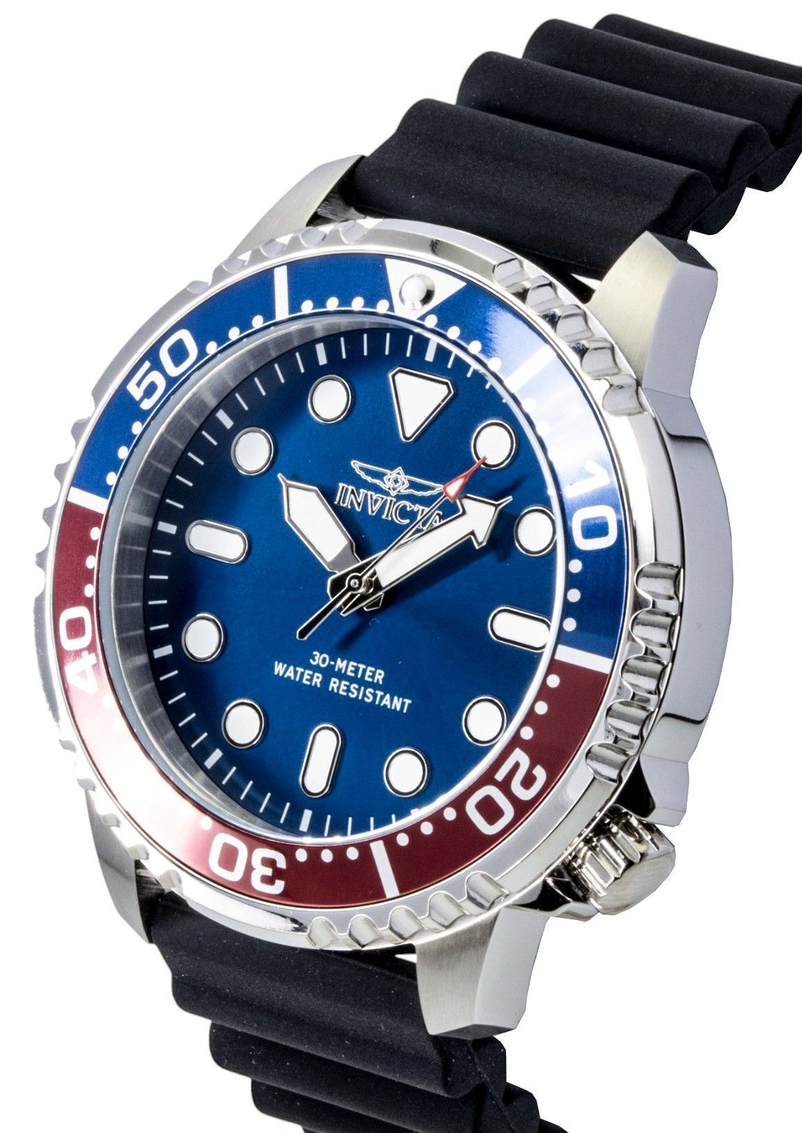 Invicta Pro Diver Silicone Strap Blue Dial Pepsi Bezel Quartz 47222 Men's Watch - Prestige Stones