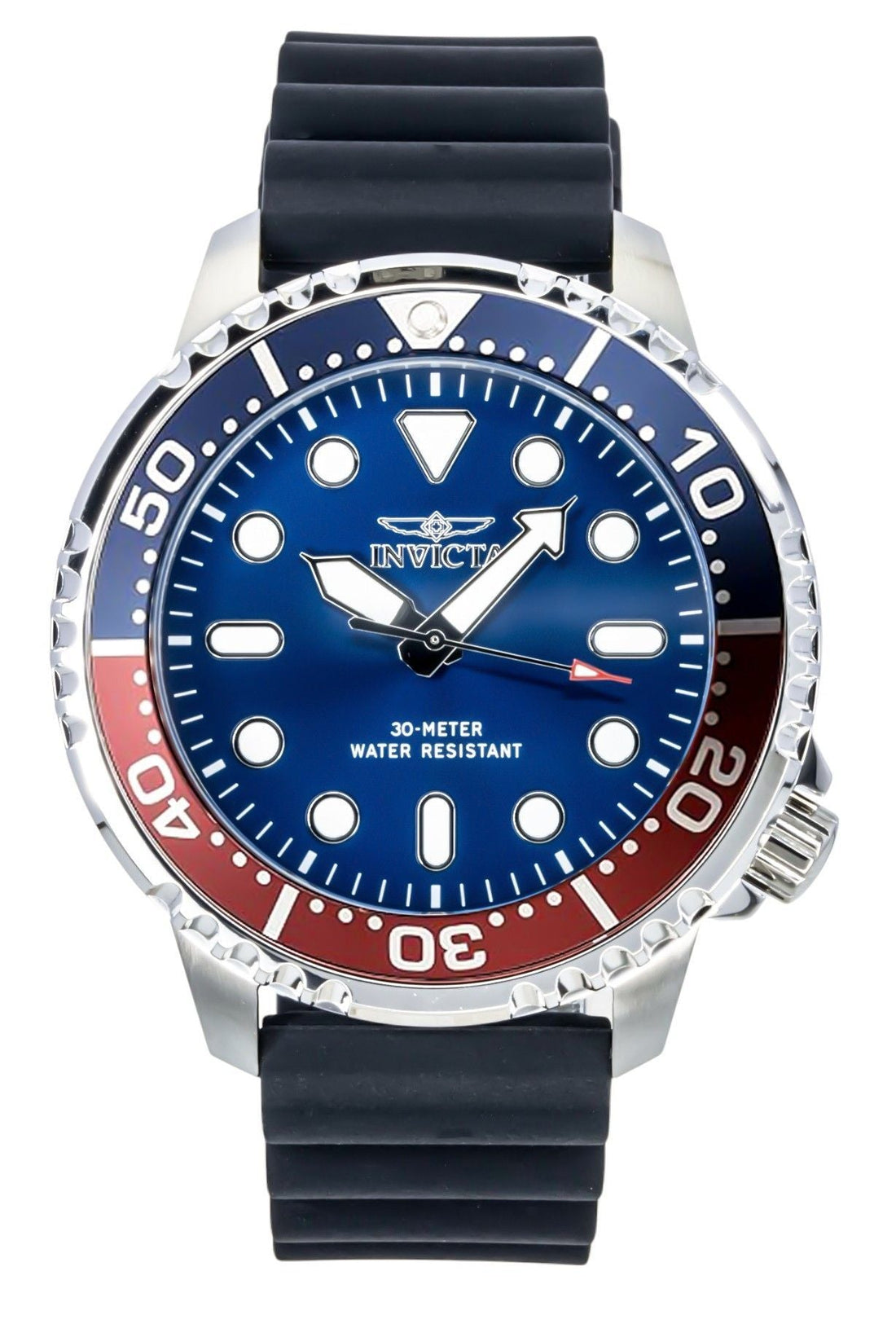 Invicta Pro Diver Silicone Strap Blue Dial Pepsi Bezel Quartz 47222 Men's Watch - Prestige Stones